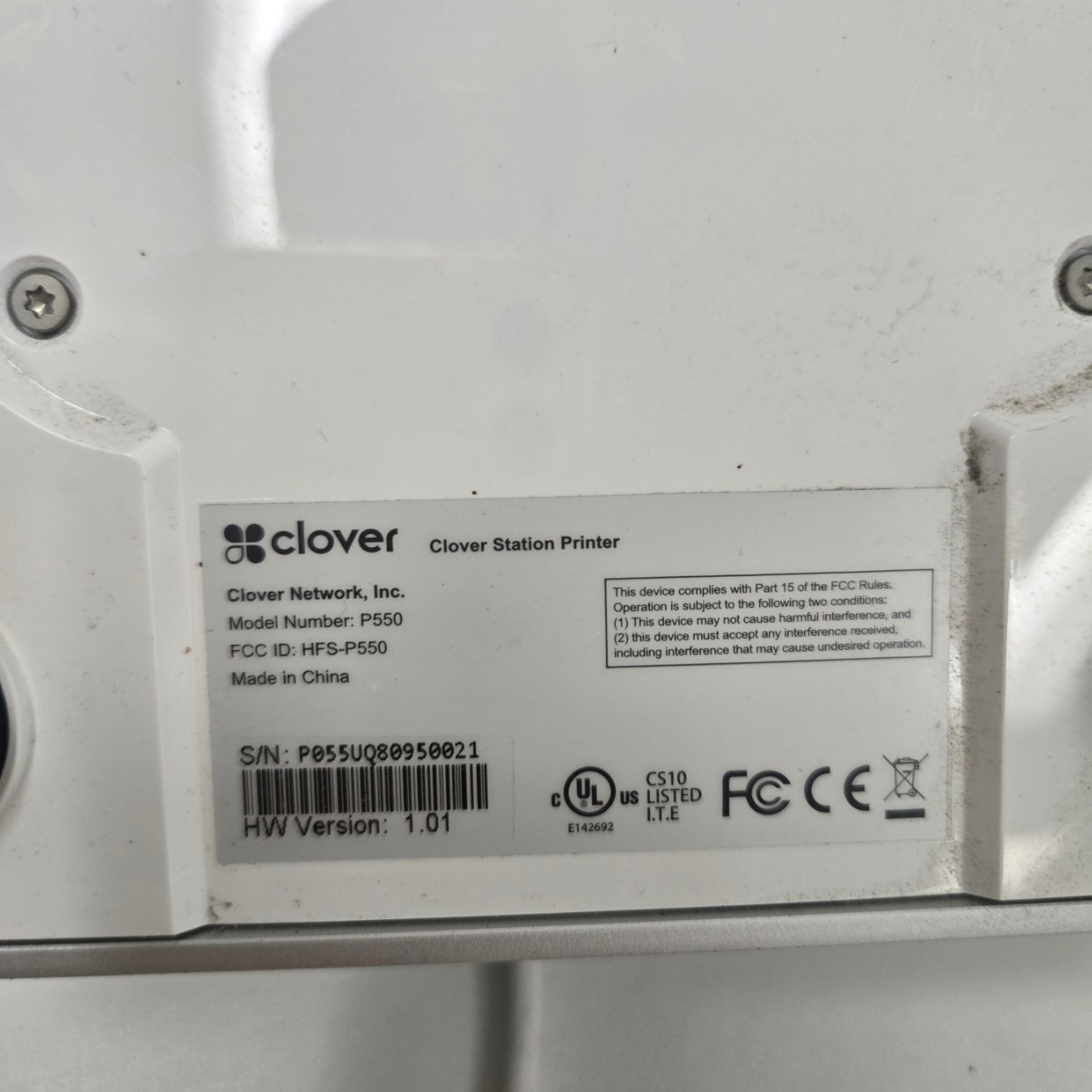 Clover Station P550 PRINTER – THERMAL PRINTER