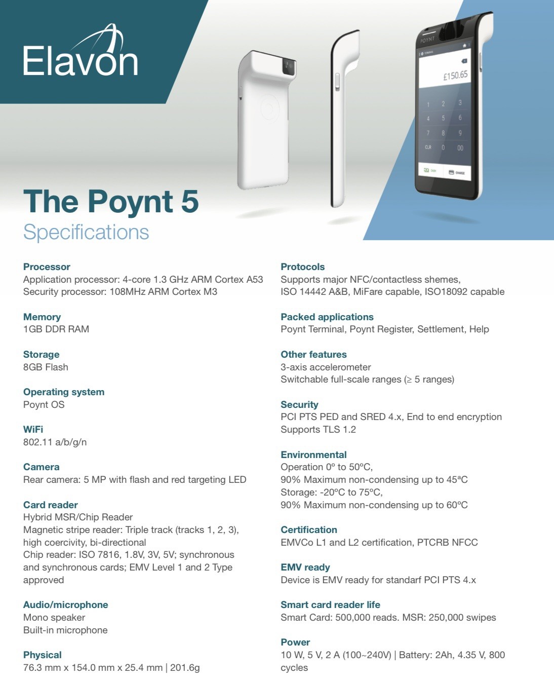 Poynt 5 Smart Payment Terminal. Devices To Accept Cards, NFC, Etc.