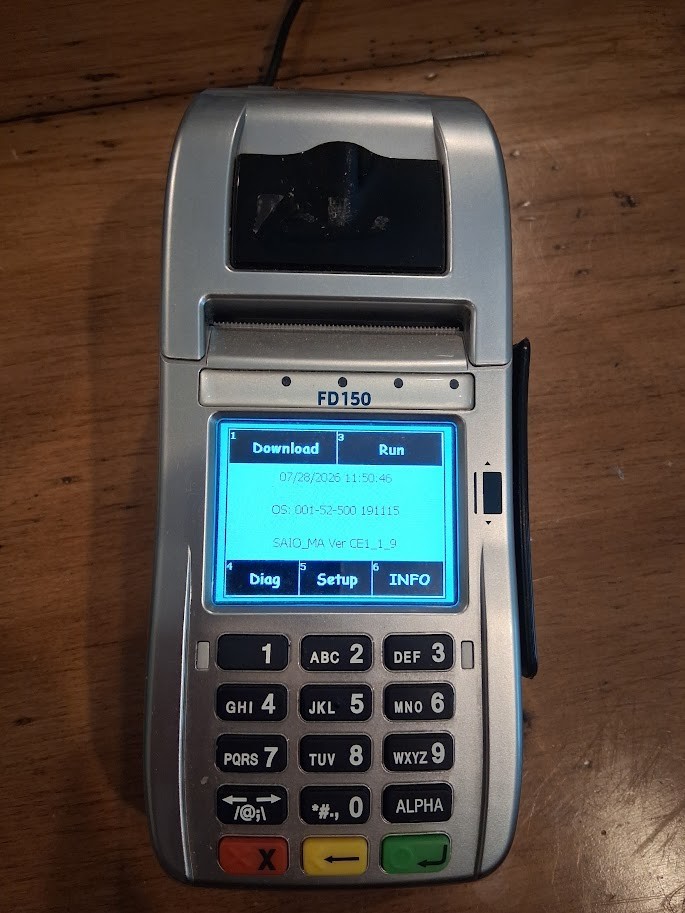 FD150 Terminal – unlocked/blank – EMV – ready for a new download