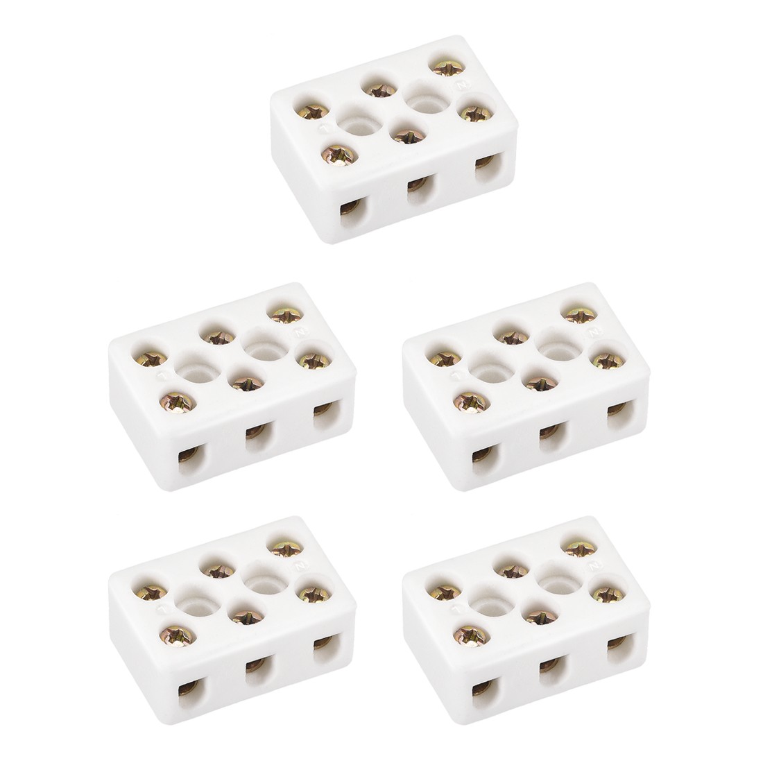 5Pcs 3 Way Ceramics Terminal Blocks High Temp Porcelain Connectors 31x20x14mm