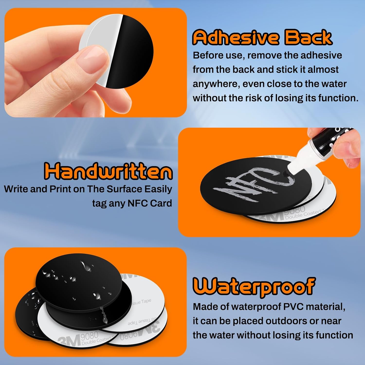 50 Pcs NFC Tags NTAG215 Coin Cards Programmable NFC Stickers NFC 215 Chip