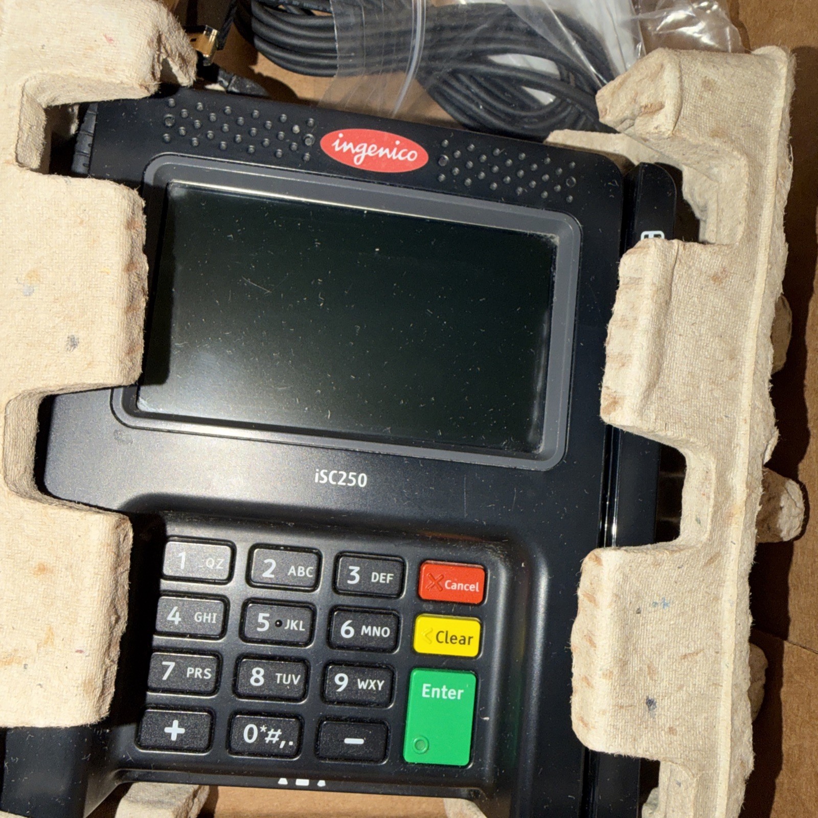 Ingenico iSC250-OPT Color Touchscreen POS Terminal with Power Supply ( AS-IS )