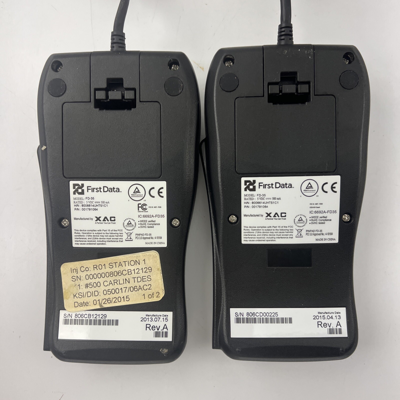 First Data FD35 PIN pad – EMV Ready / ApplePay NFC Lot Of (2) POS