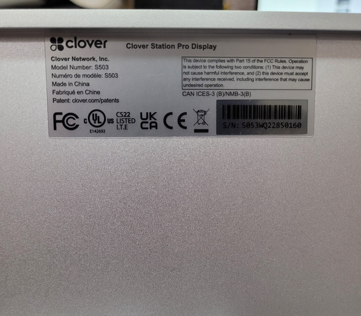 Clover Station Pro w/Display-S503 Terminal-C503 Printer-P501 Hub-H500 (Unlocked)
