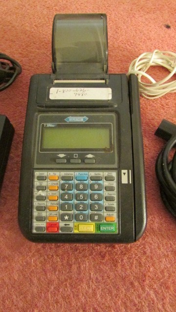Hypercom T7Plus POS Credit Card Machine Terminal with Pwr Supply
