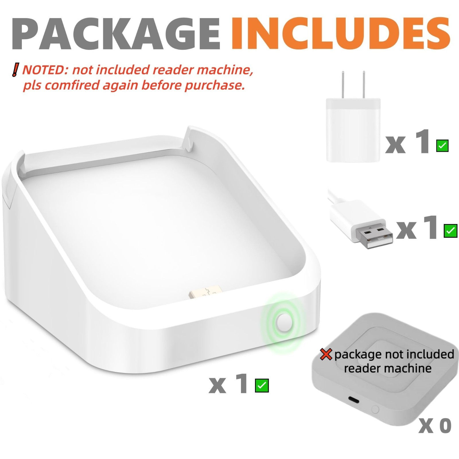 Square Reader Dock 2nd Gen – Anti-Slip Stand with Smart Anti-Sleep Button, Porta