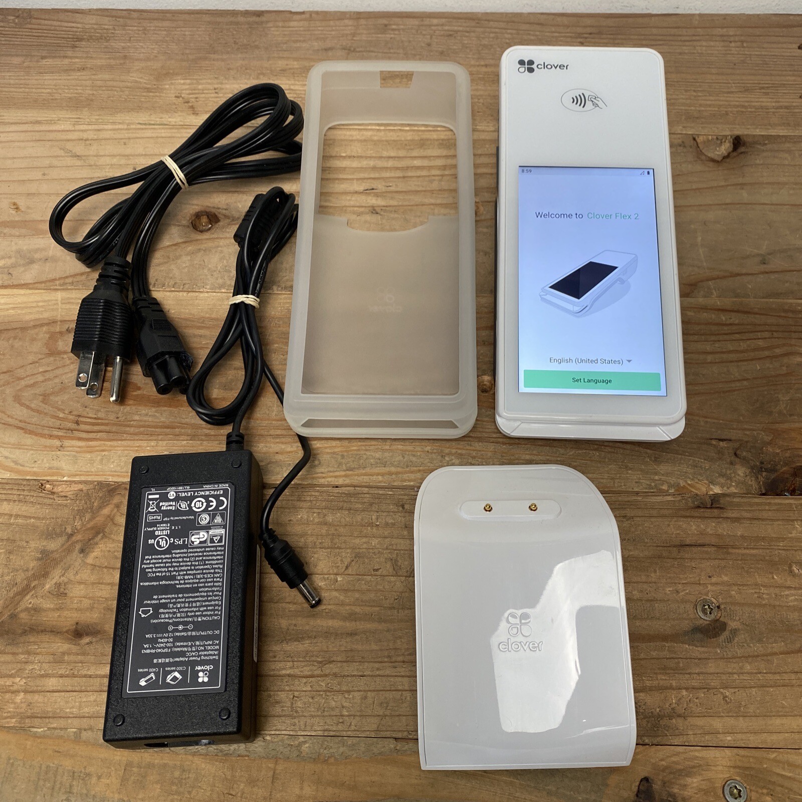 Clover Flex 2 C403 & K400 U Credit Card Processor with Charging Cradle LOCKEDOUT