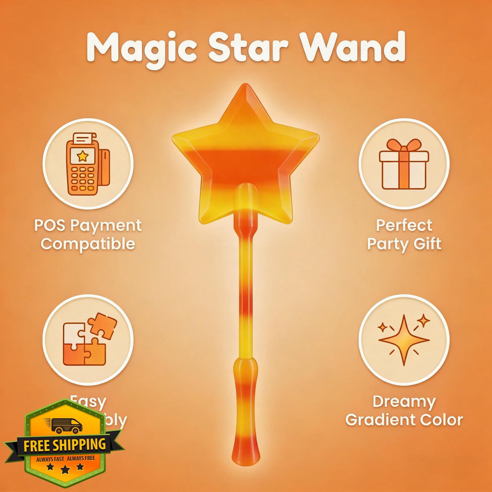 CVYDJXVW Credit Card Wand Tap Pay Orange Pink