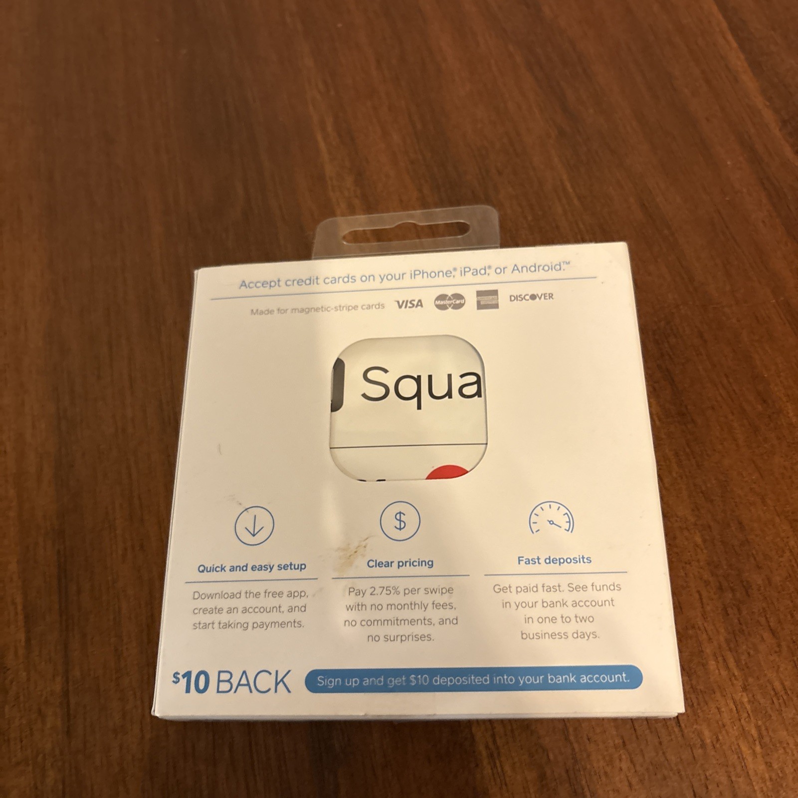 Square A-PKG-0206-01 Credit Debit Card Reader, White for Apple iPhone/Android