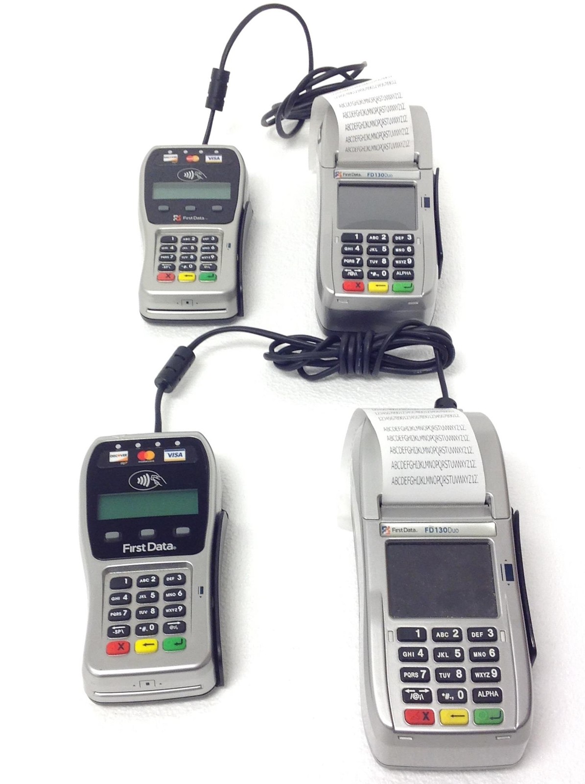 2x FIRST DATA FD130DUO Credit Card Machine w/ PinPad FD35 & Label Paper FREESHIP