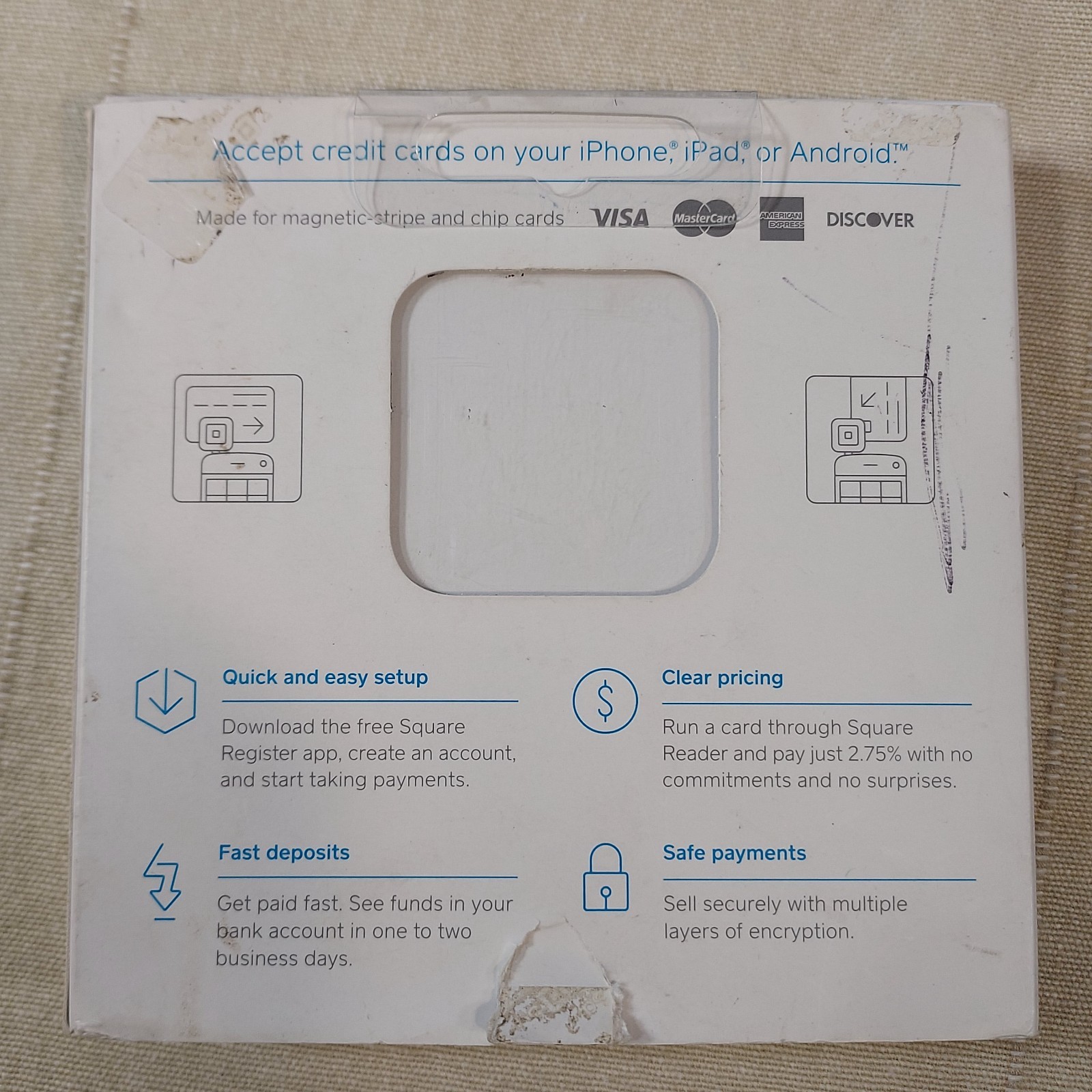 Mag Strip Swiper & Chip Reader Combo Square C-Card Hardware 3.5mm Headphone Jack