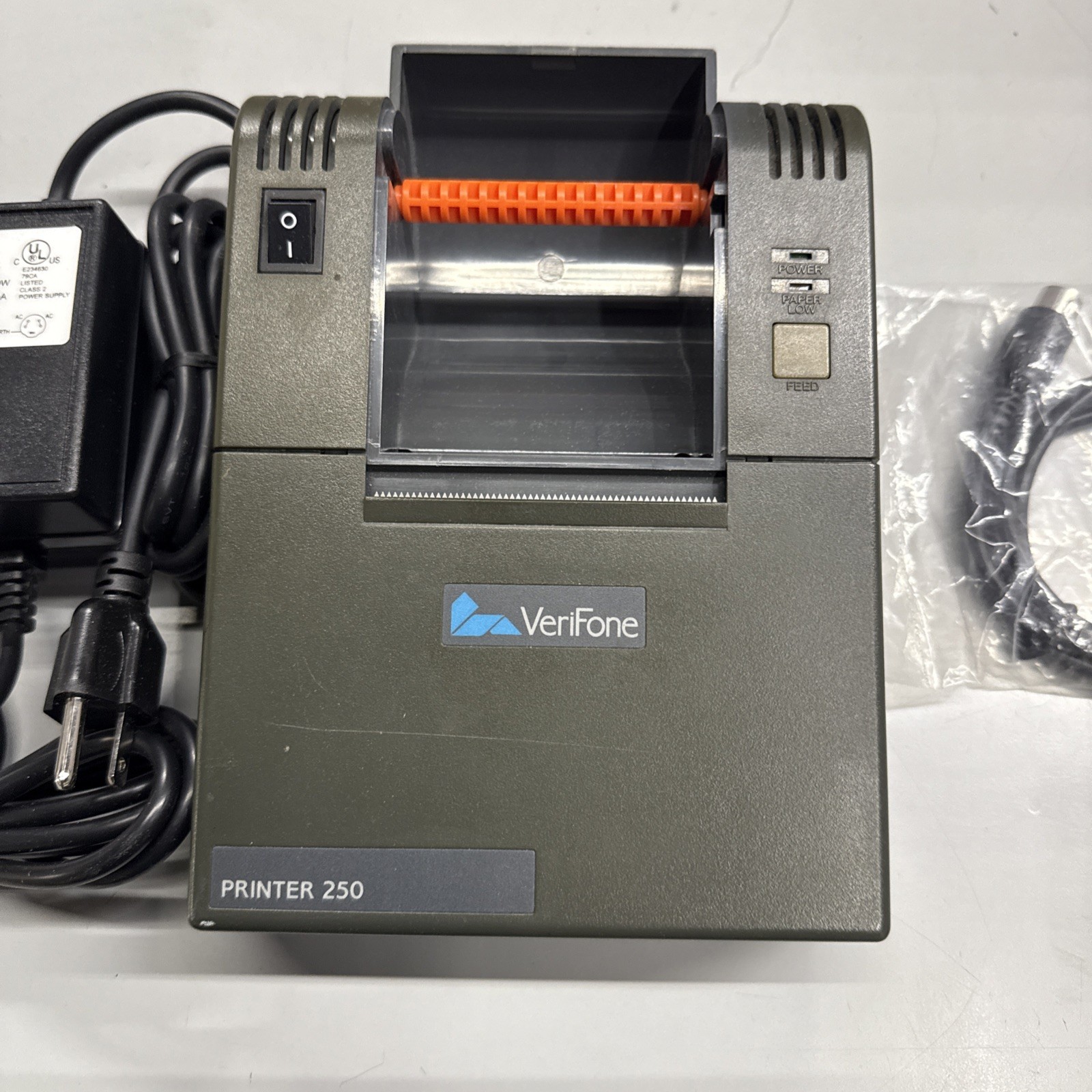 Verifone 250 Printer with Power Adapter Cord and Communication Cable