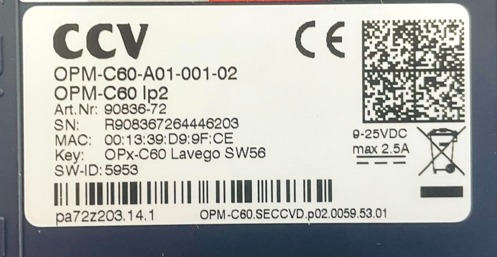 CCV OPM-C60-A01-001-02 Terminal Control Module OPM-C60IP2