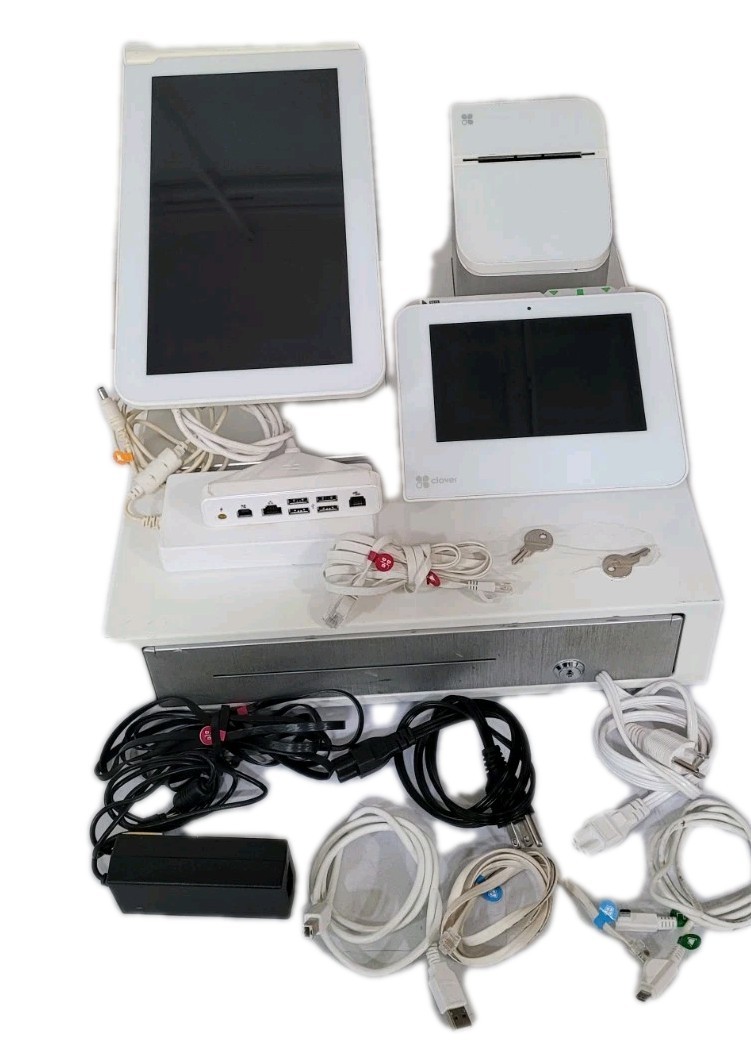 Clover Station 1.0 POS System C100 w/Cash Register, Printer P100, Mini WiFi C300