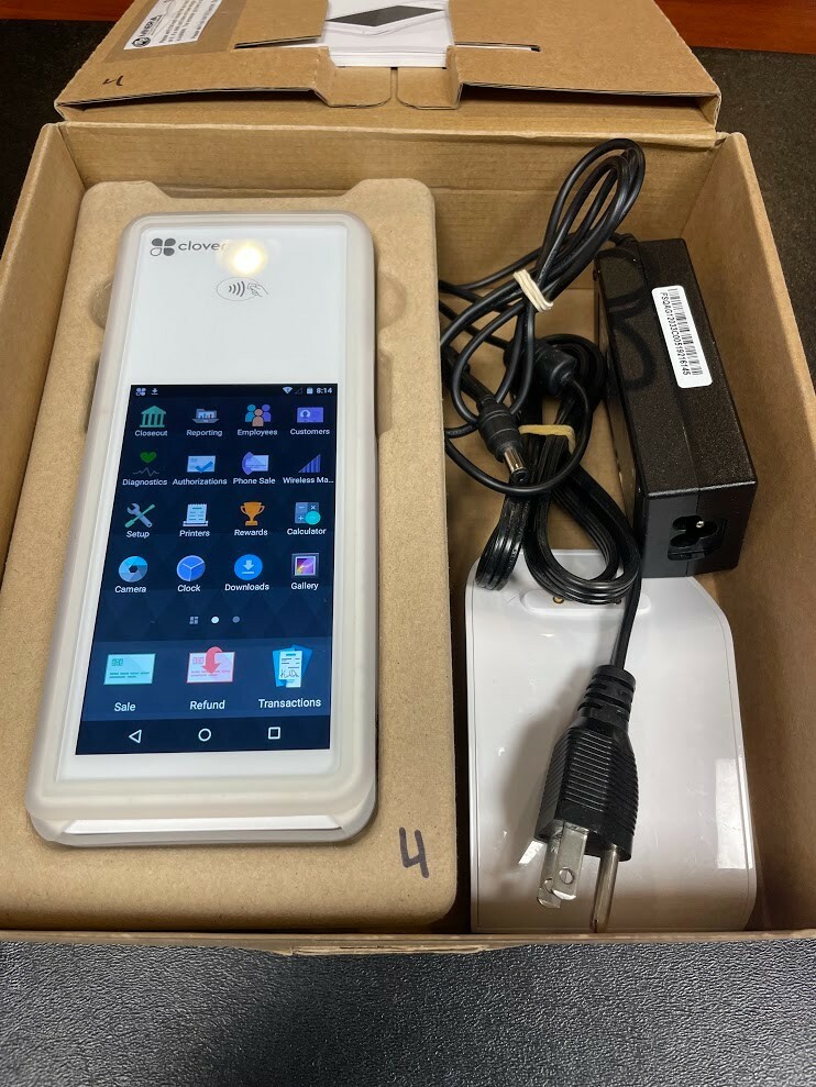Clover Flex C401U Wireless Credit Card Processor – Complete Kit w/ Charger Base 