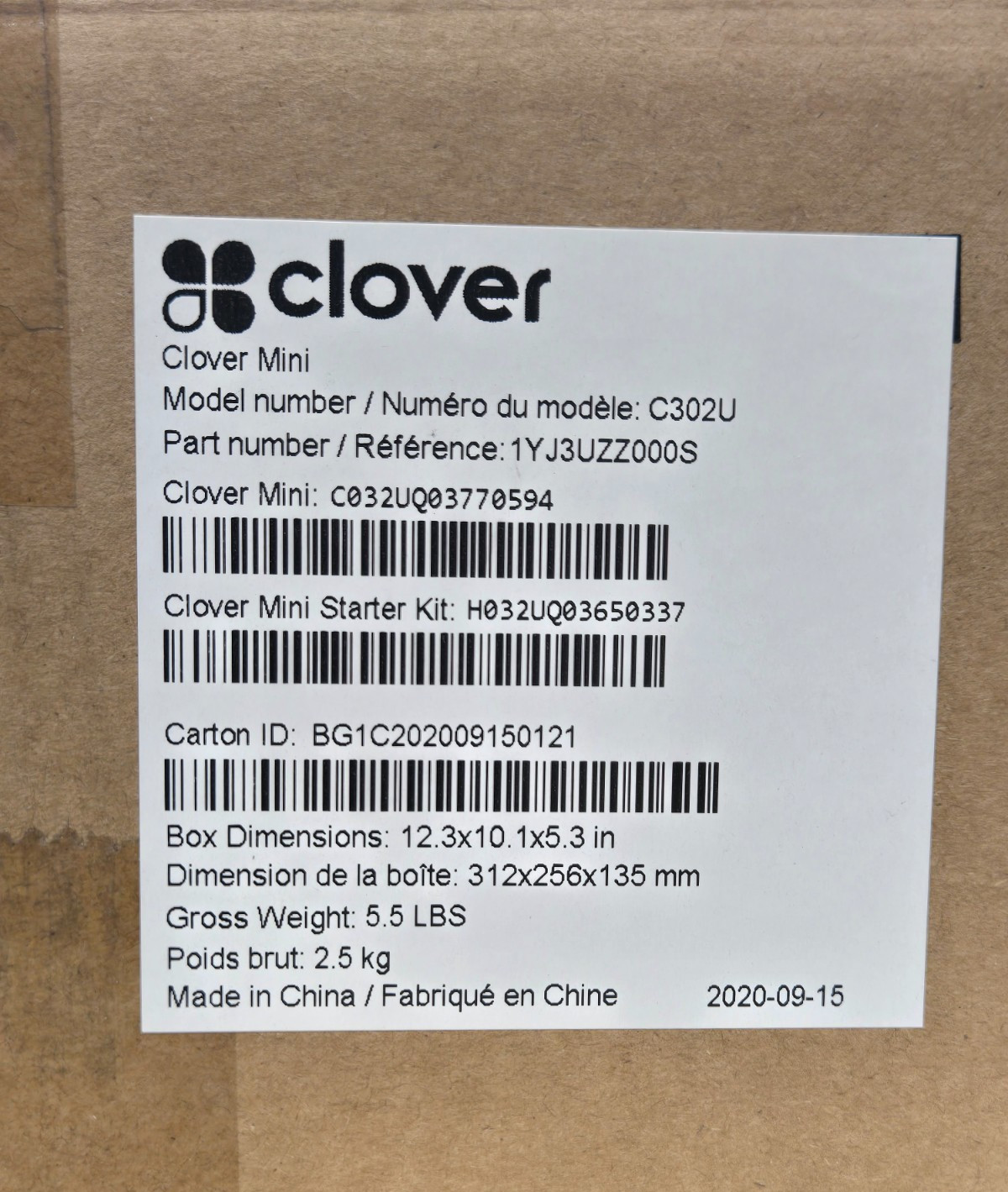 Clover Mini C302U 1YJ3UZZ000S with Mini Starter Kit FAST FREE SHIPPING c