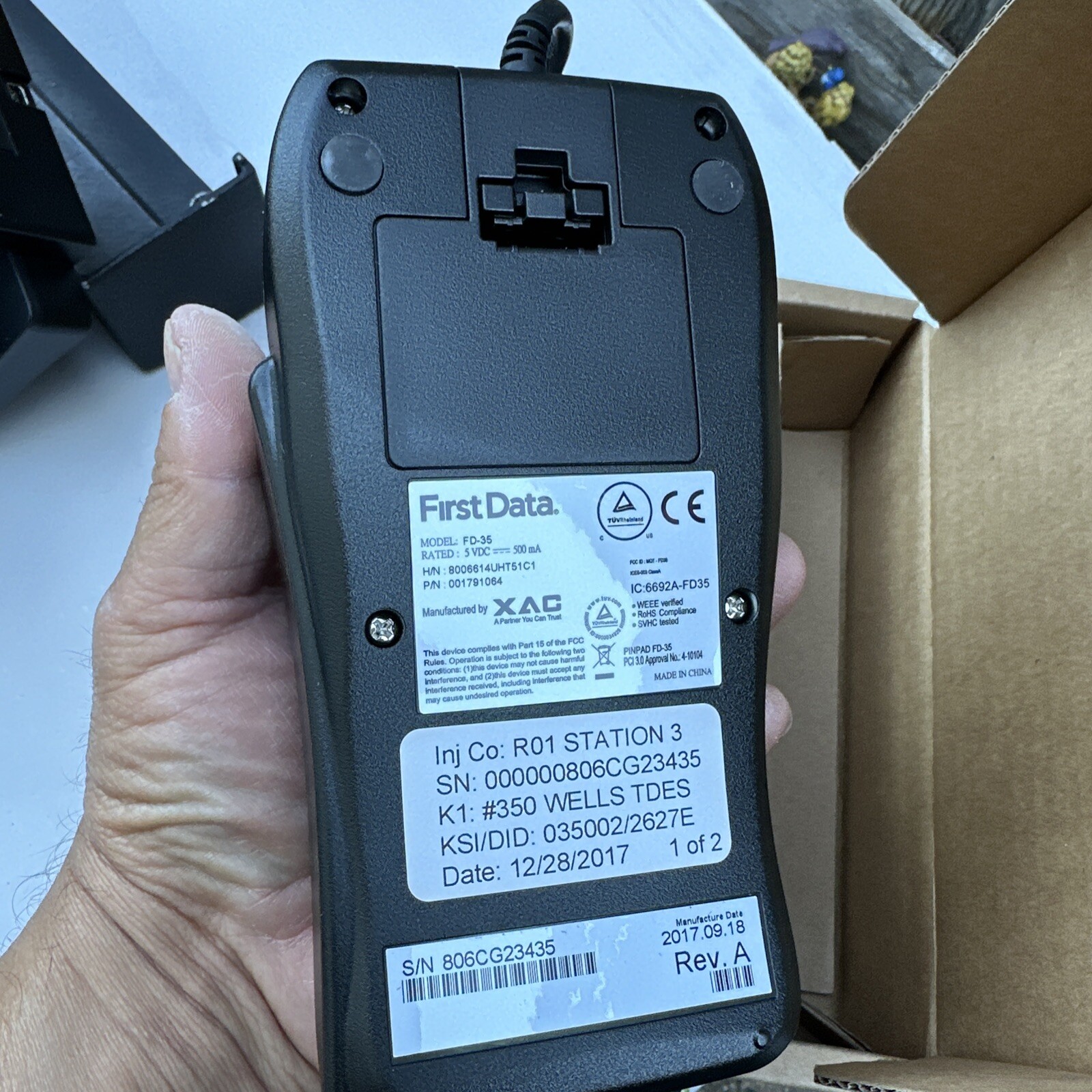 First Data FD-35 001791064 USB Credit Card PINPAD Reader