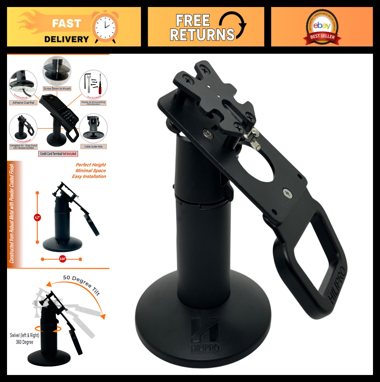 Swivel Point of Sale Stand for Ingenico Lane 3000/5000/8000 & Axium Pinpad