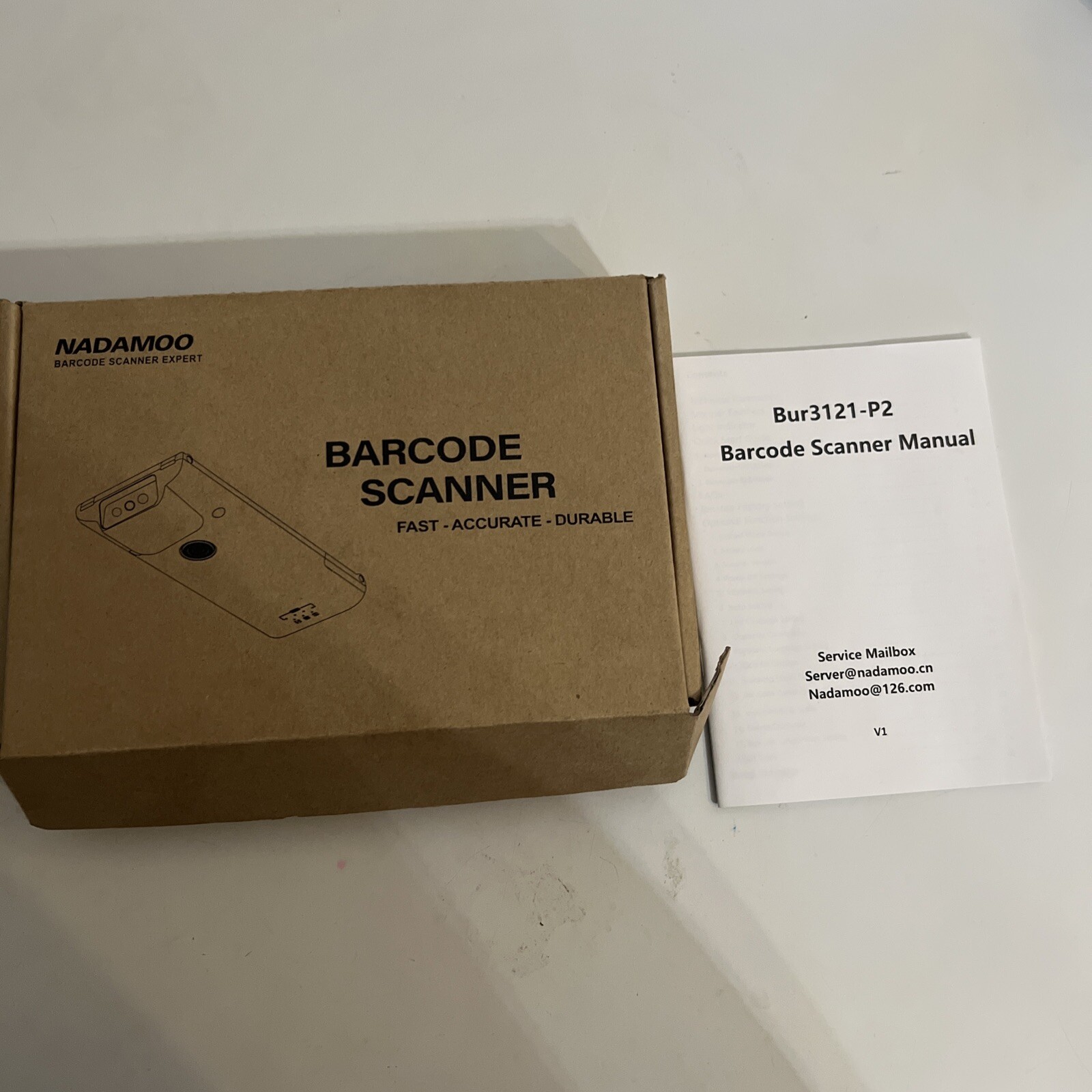 NADAMOO 2D Wireless Barcode Scanner Bluetooth for Back Clip CMOS