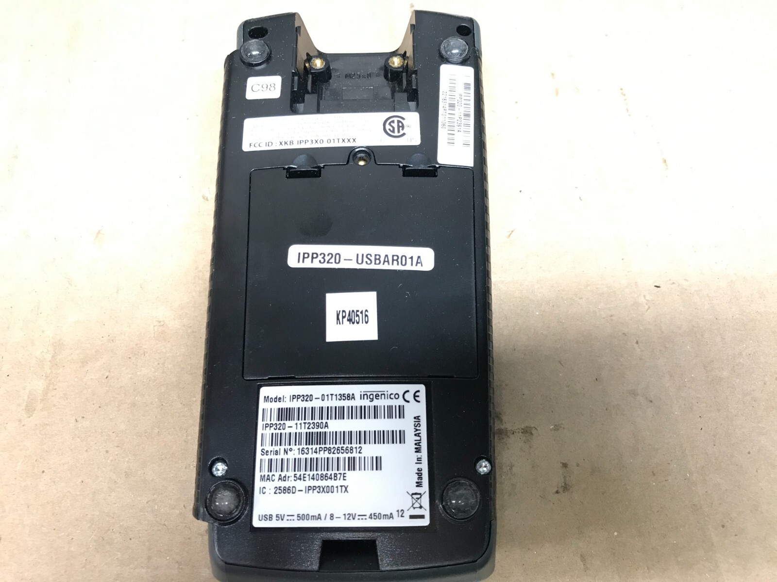 Ingenico iPP320 Payment Terminal IPP320-01T1358A Great Condition