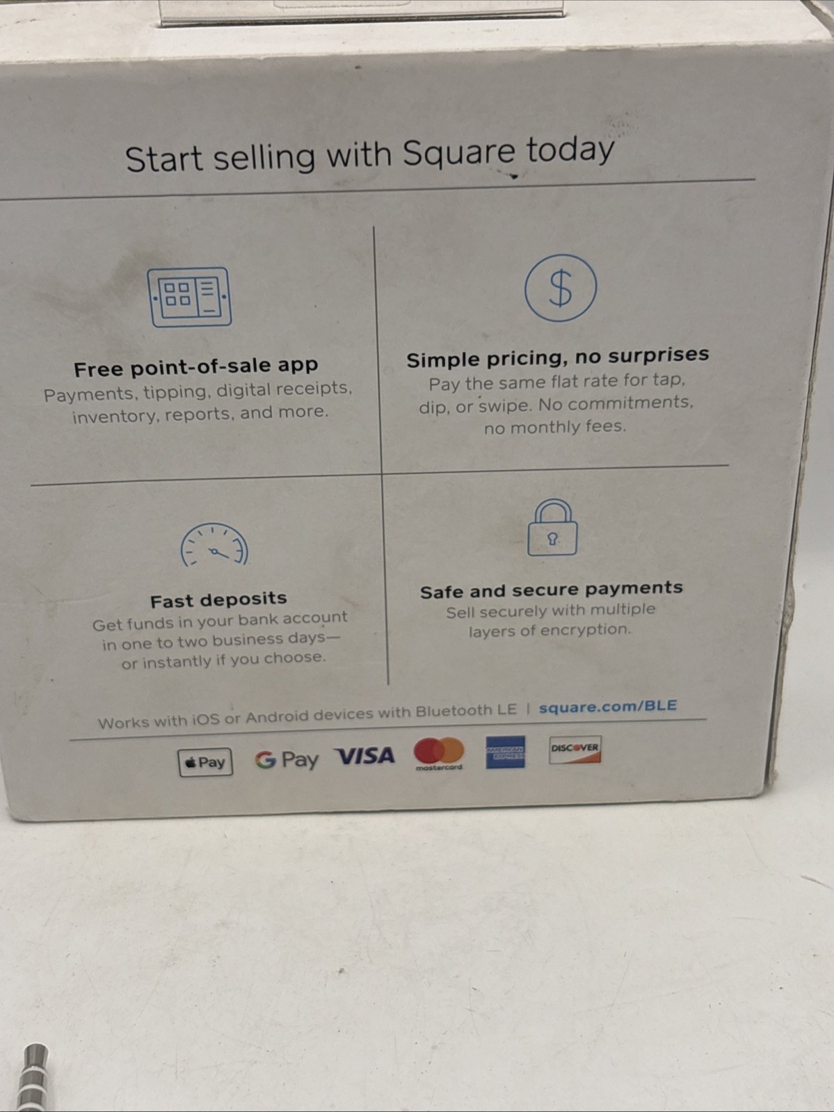 Square Reader for Contactless & Chip Credit Card Reader A-SKU-0485 Bluetooth POS