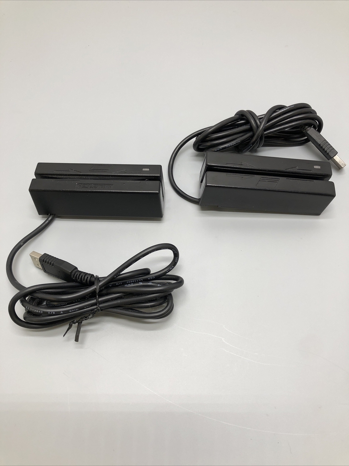 LOT of 2 Genuine MagTek 21040136 Credit Debit Card POS Swipe Readers & USB Cord