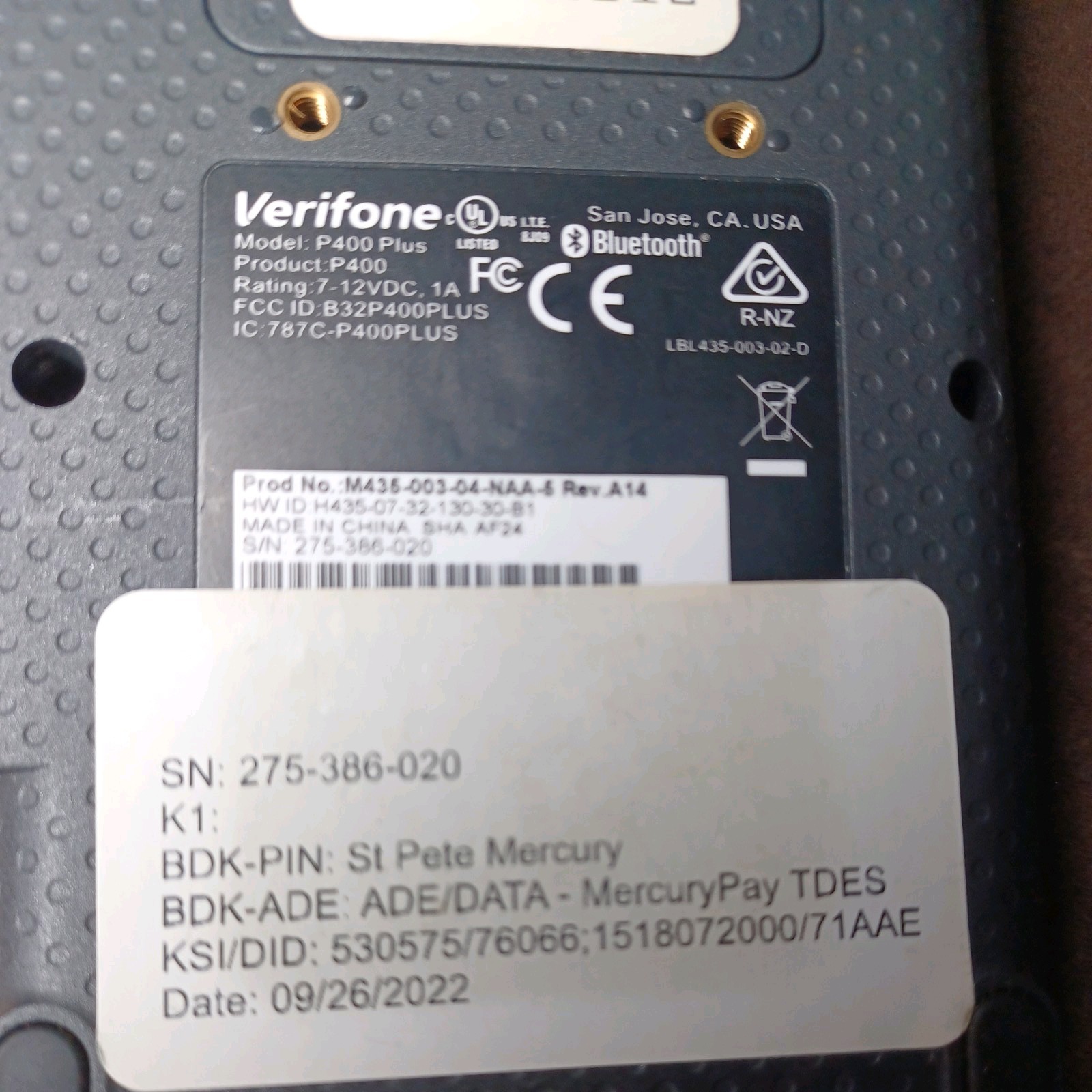 6 Verifone P400 Plus Credit Card Terminal M435-003-04-NAA-5 *Untested*