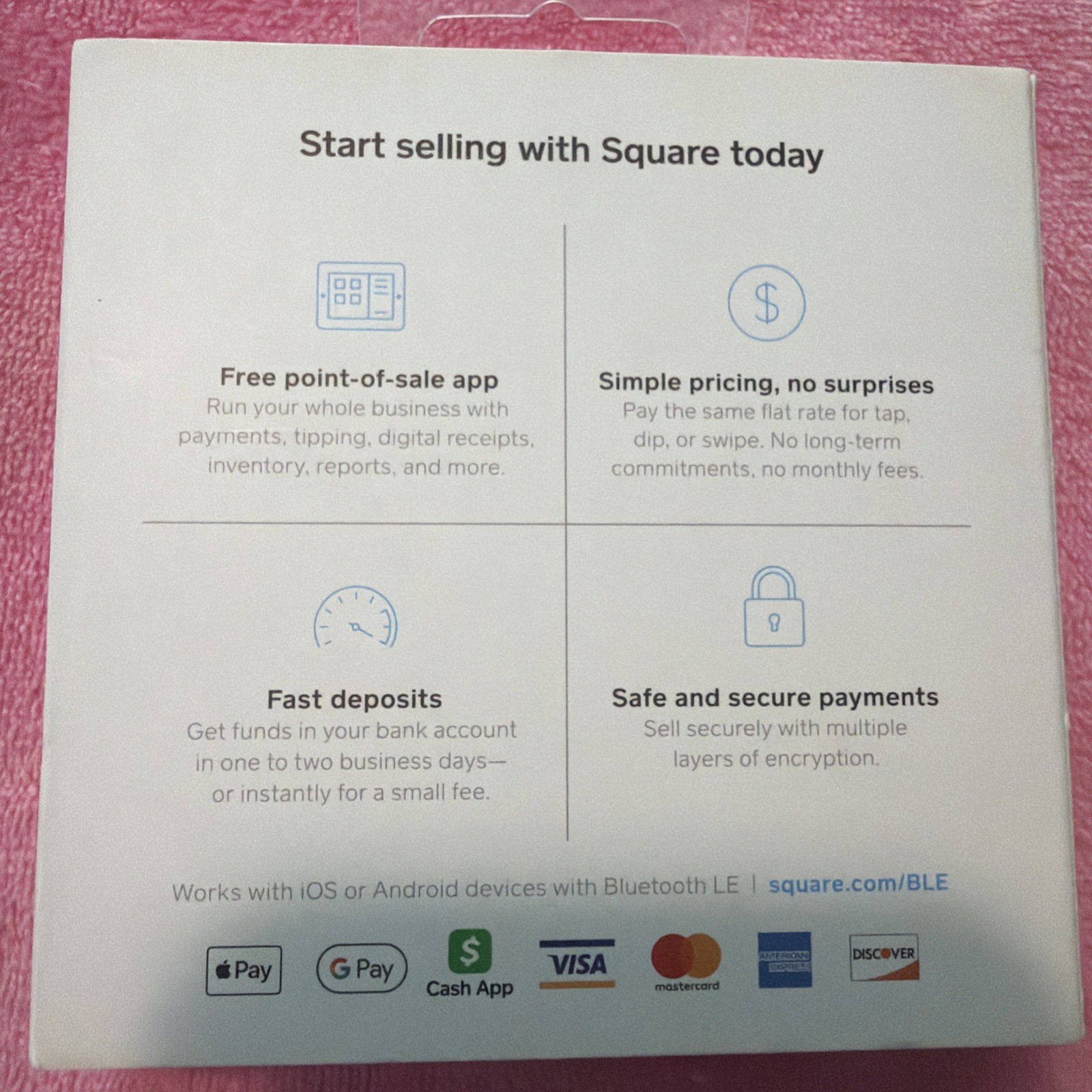New Sealed Square Reader For Contactless + Chip & Magstripe Reader iOS & Android