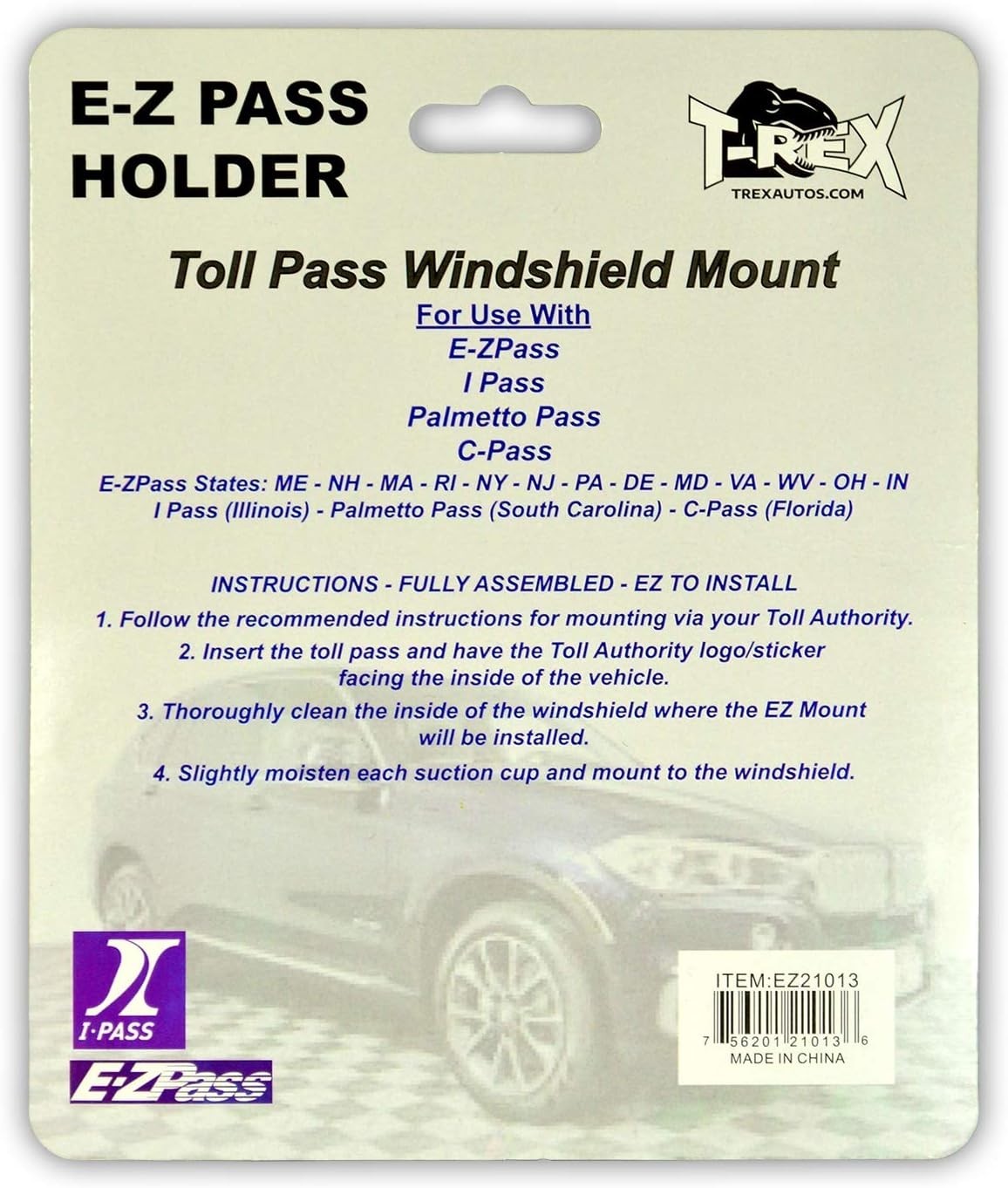Durable Black EZ Pass Holder with UV Resistant Design – Perfect for All Vehicles