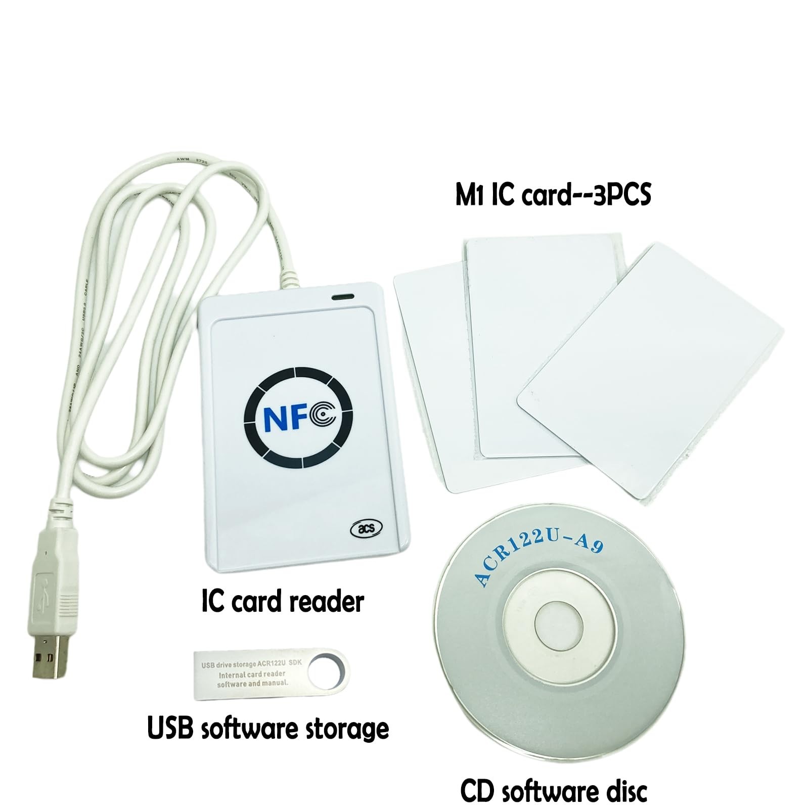 Contactless IC Card Reader Writer USB, NFC ACR122U, SDK Included, Smart Card Com