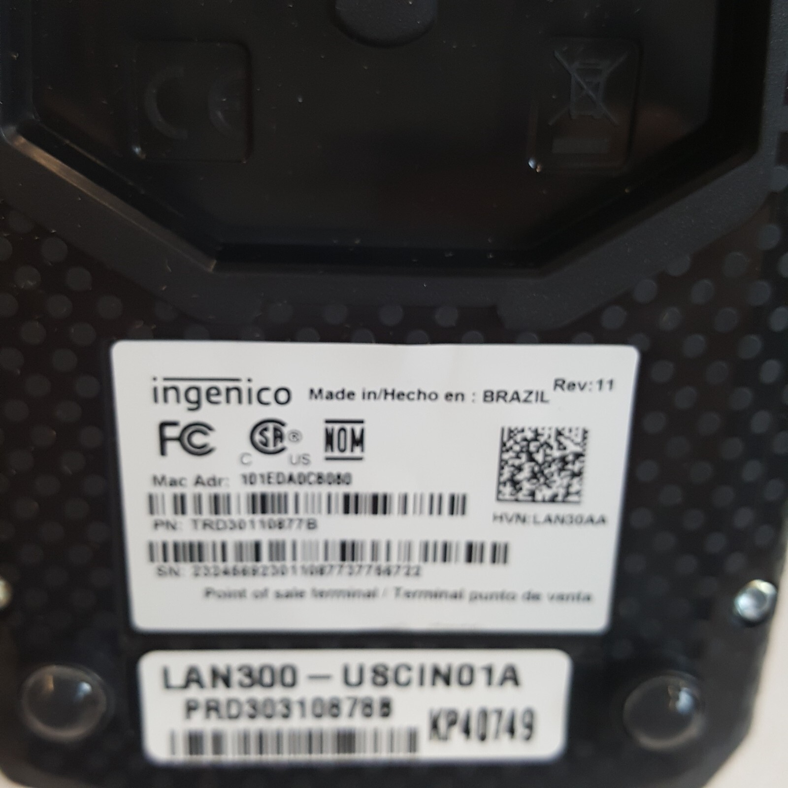 NIB Ingenico LANE 3000 Credit Card Terminal Reader MRN30310702A