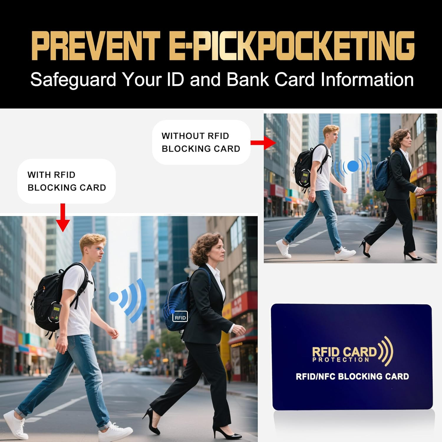 5-Pack RFID Blocking Cards | Contactless NFC/RFID Credit Card & Passport