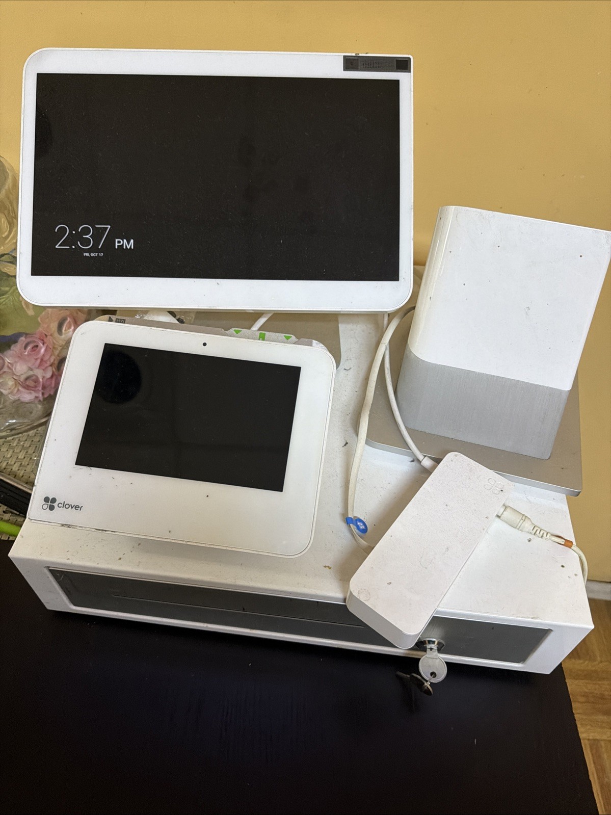 Clover Station C500 POS Point of Sale System w/hub + AC Adapter + p550 printer
