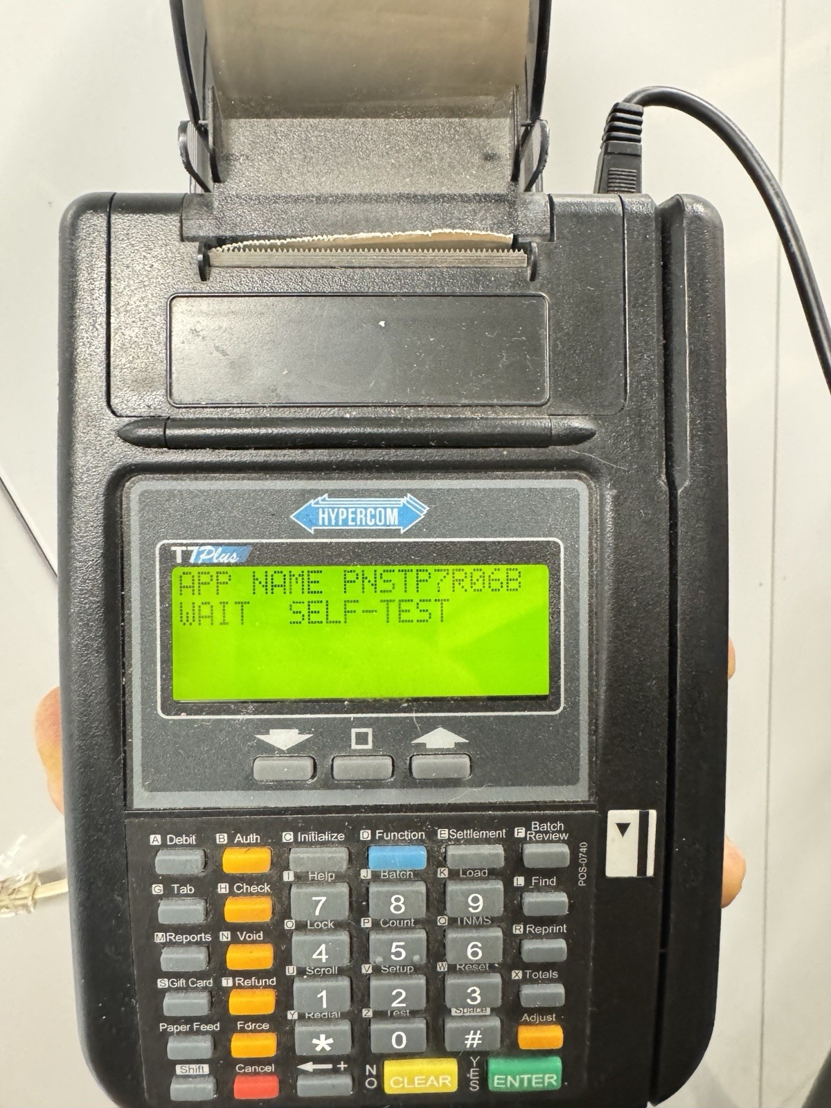Hypercom T7PLUS Credit Card Terminal with Power Supply Untested Bought In Estate