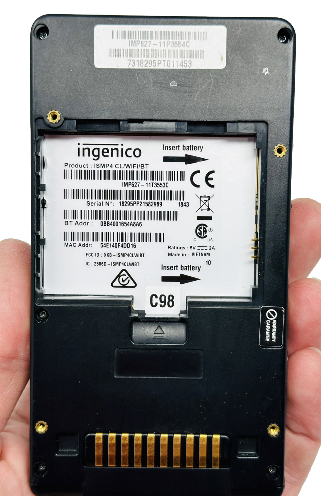 27x Lot Ingenico ISMP4 CL/WiFi/BT Mobile Card Reader Terminal IMP627-