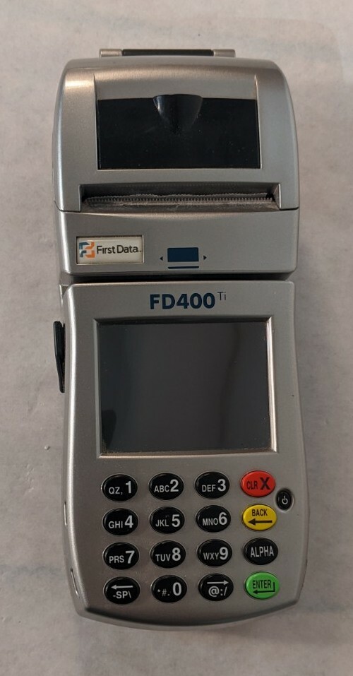 First Data FD400Ti Wireless Credit Card Machine Battery Power Cord