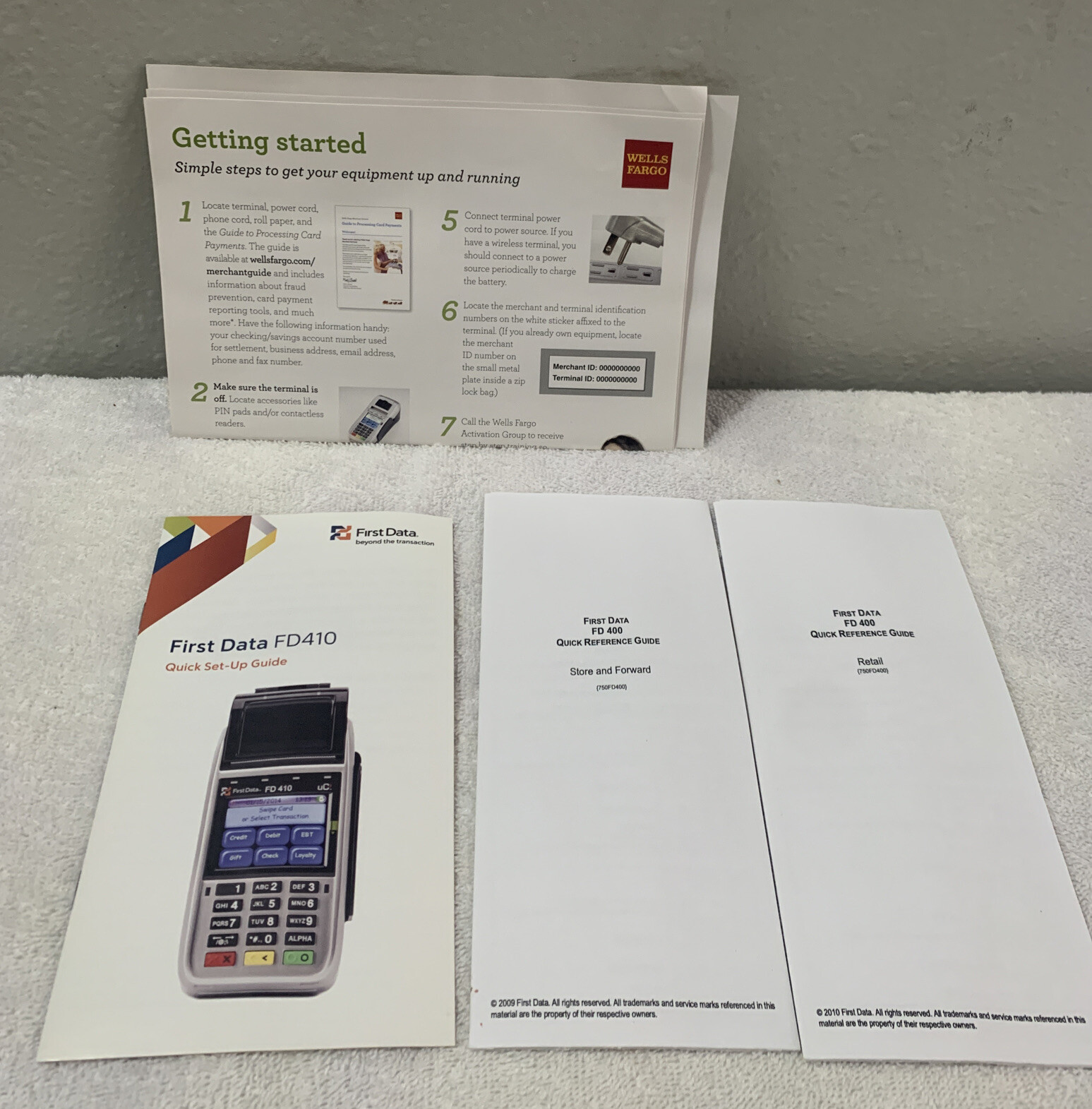 First Data FD 410 aAPT-103PUW Credit Card Payment Processing Terminal