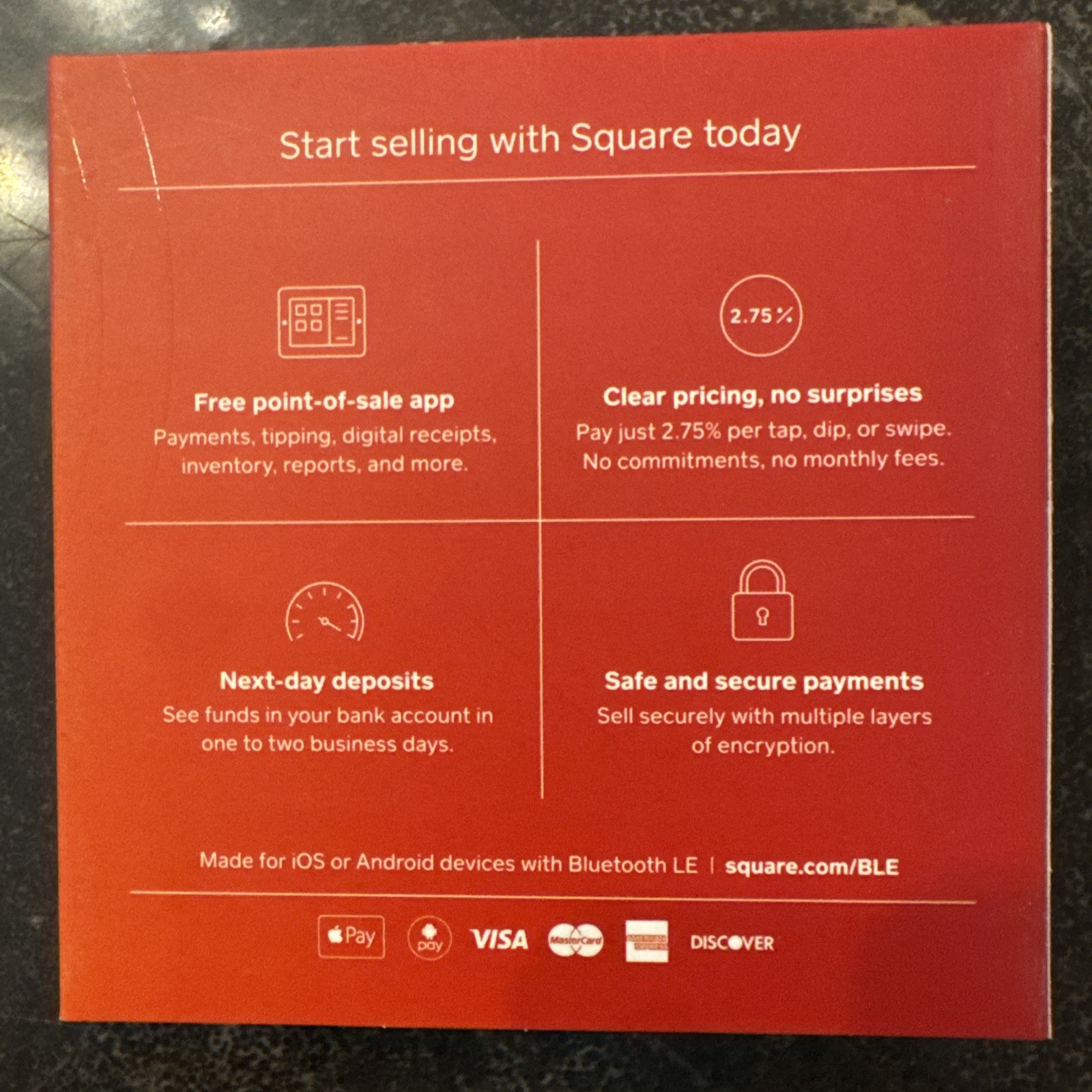 Square Credit Card Reader for Contactless and Chip Machine 1st Gen A-SKU-0113