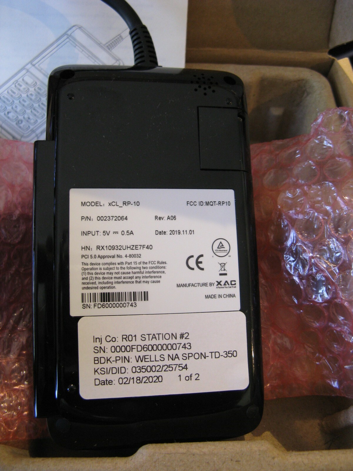 First Data RP10 ENCRYPTED w/PIN code WELLS#350 ***BRAND NEW***