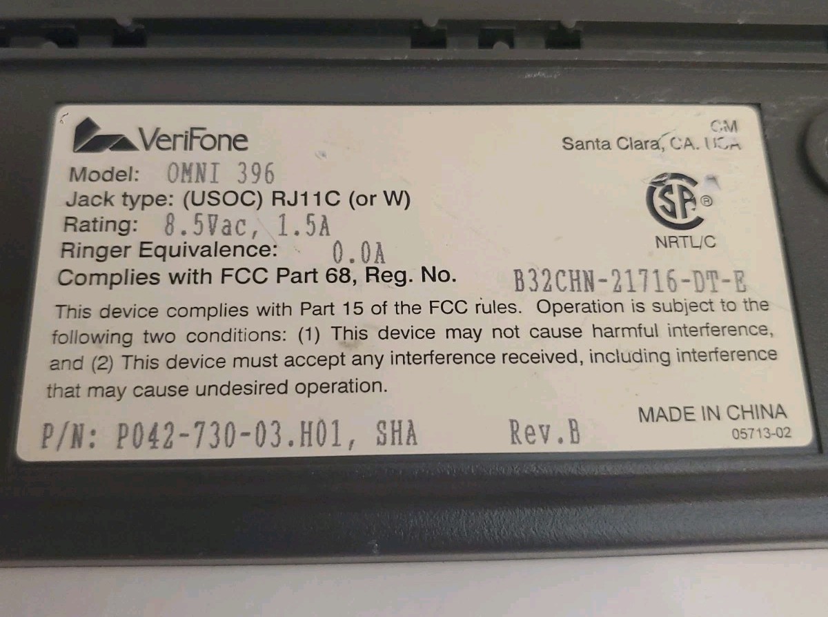 Vintage VeriFone Omni 396 Credit Card Terminal GE Card Services Retro Hacking