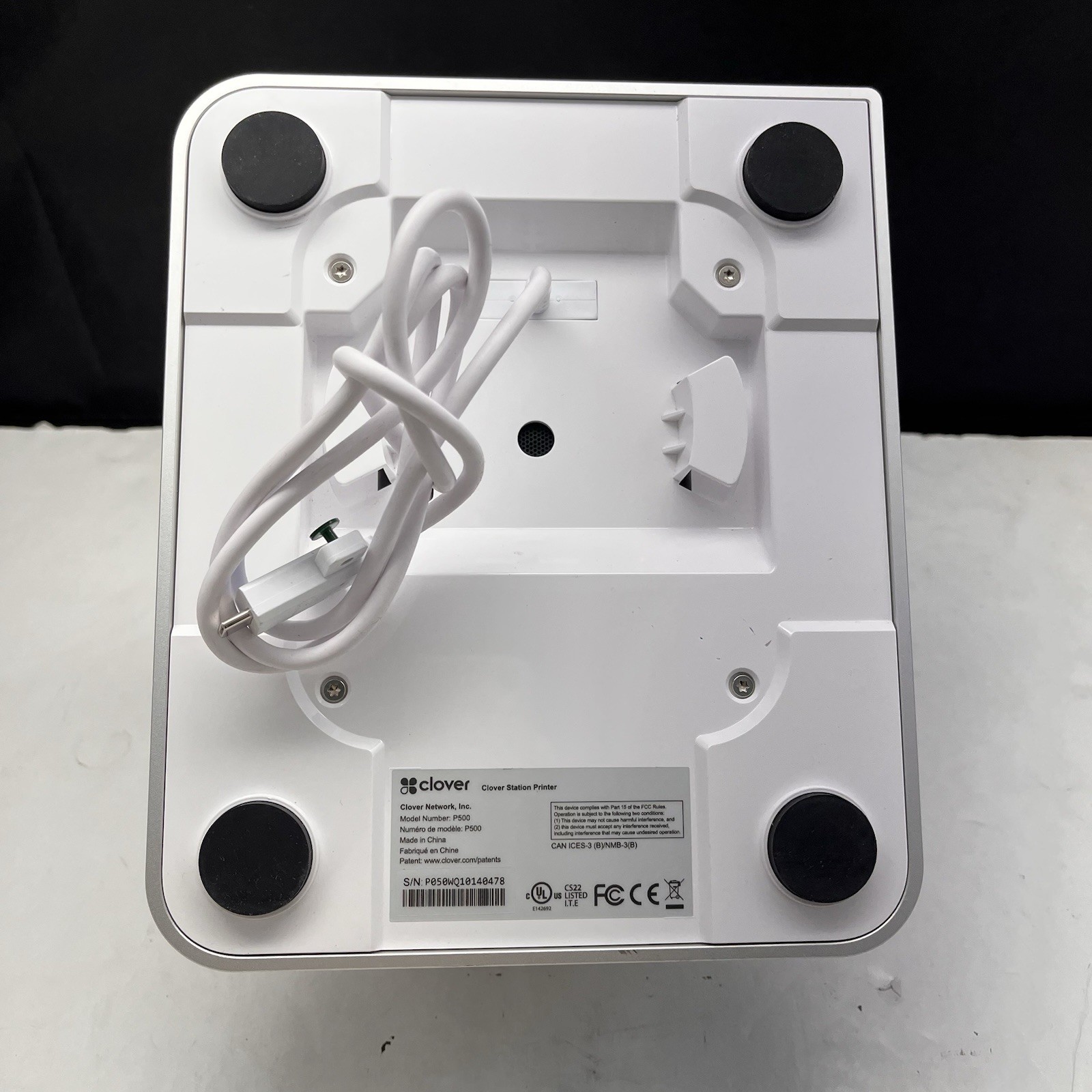 Clover Station Receipt Printer P500 With Cable Sold As Is J1