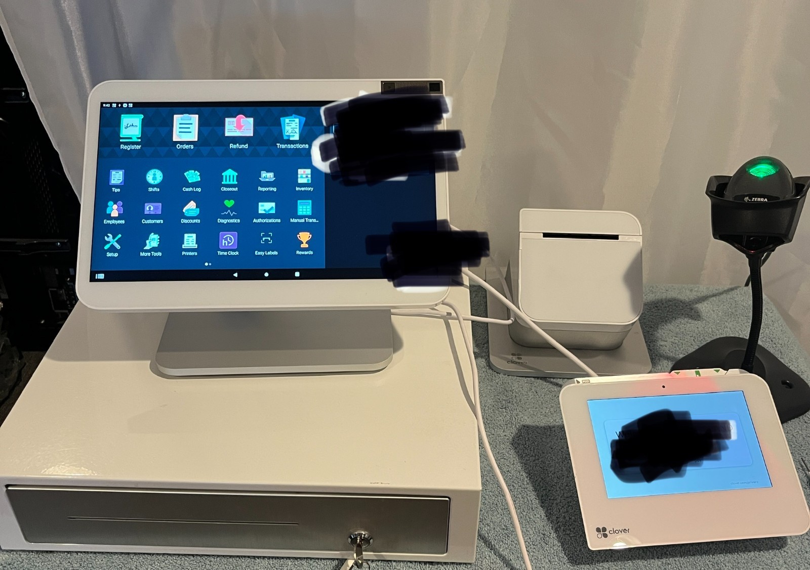 Clover Duo POS System w/ Customer Display & Printer Excellent Condition