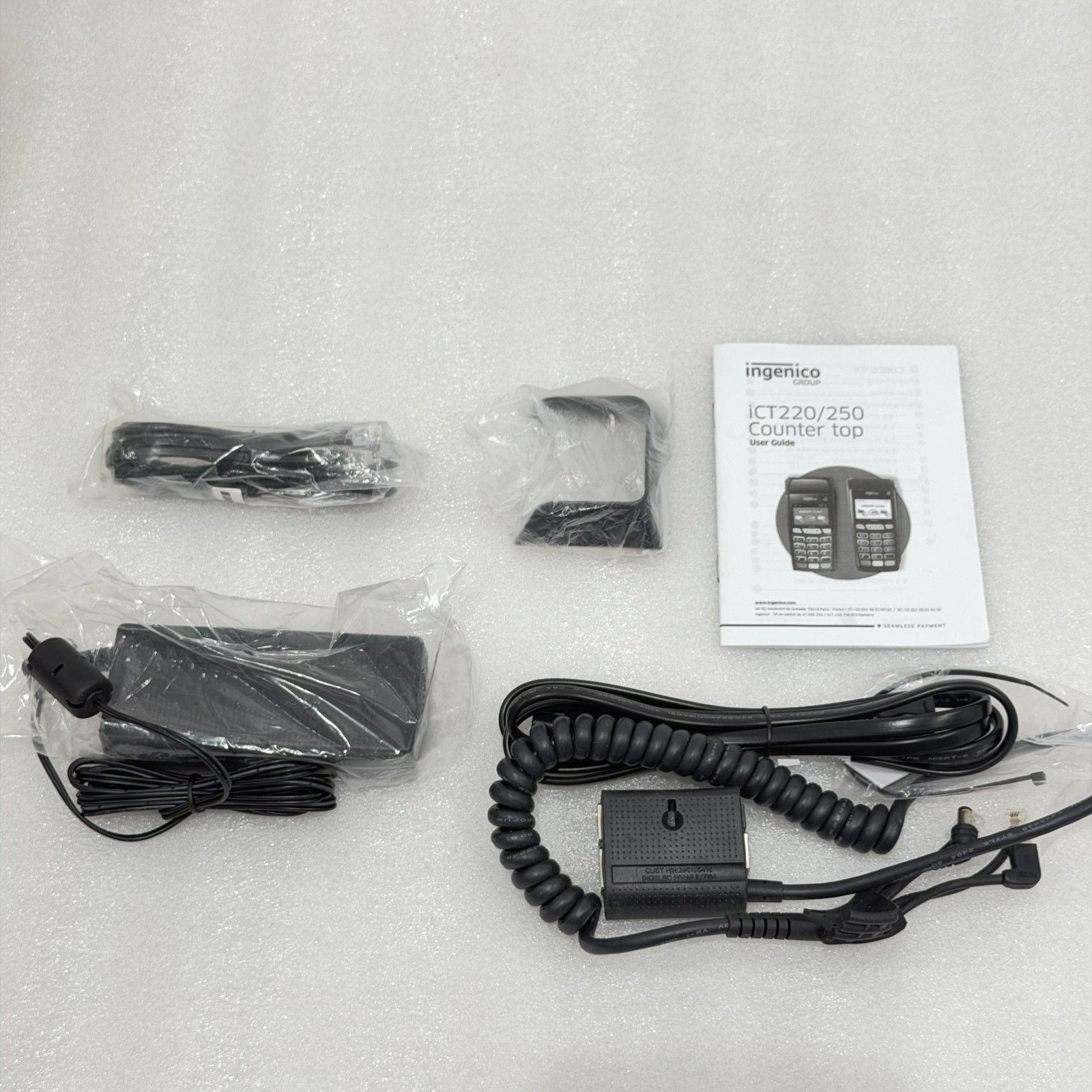 INGENICO ICT250 PAYMENT TERMINAL PIN PAD COUNTERTOP CARD READER KIT