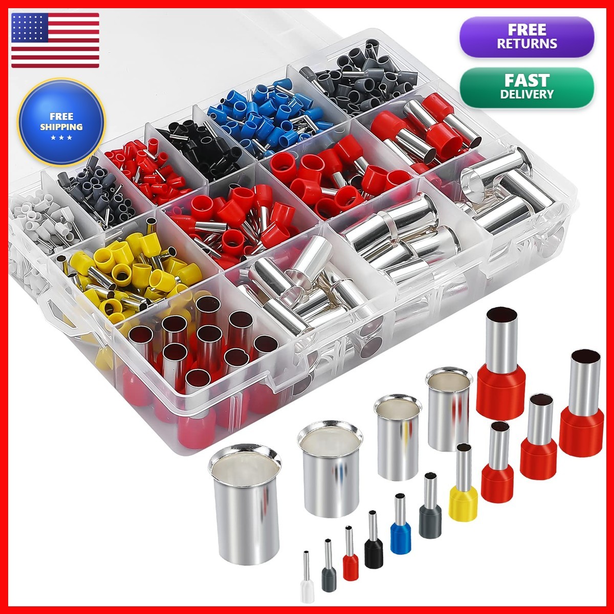 SRXECT Wire Ferrule Kit 1000PCS