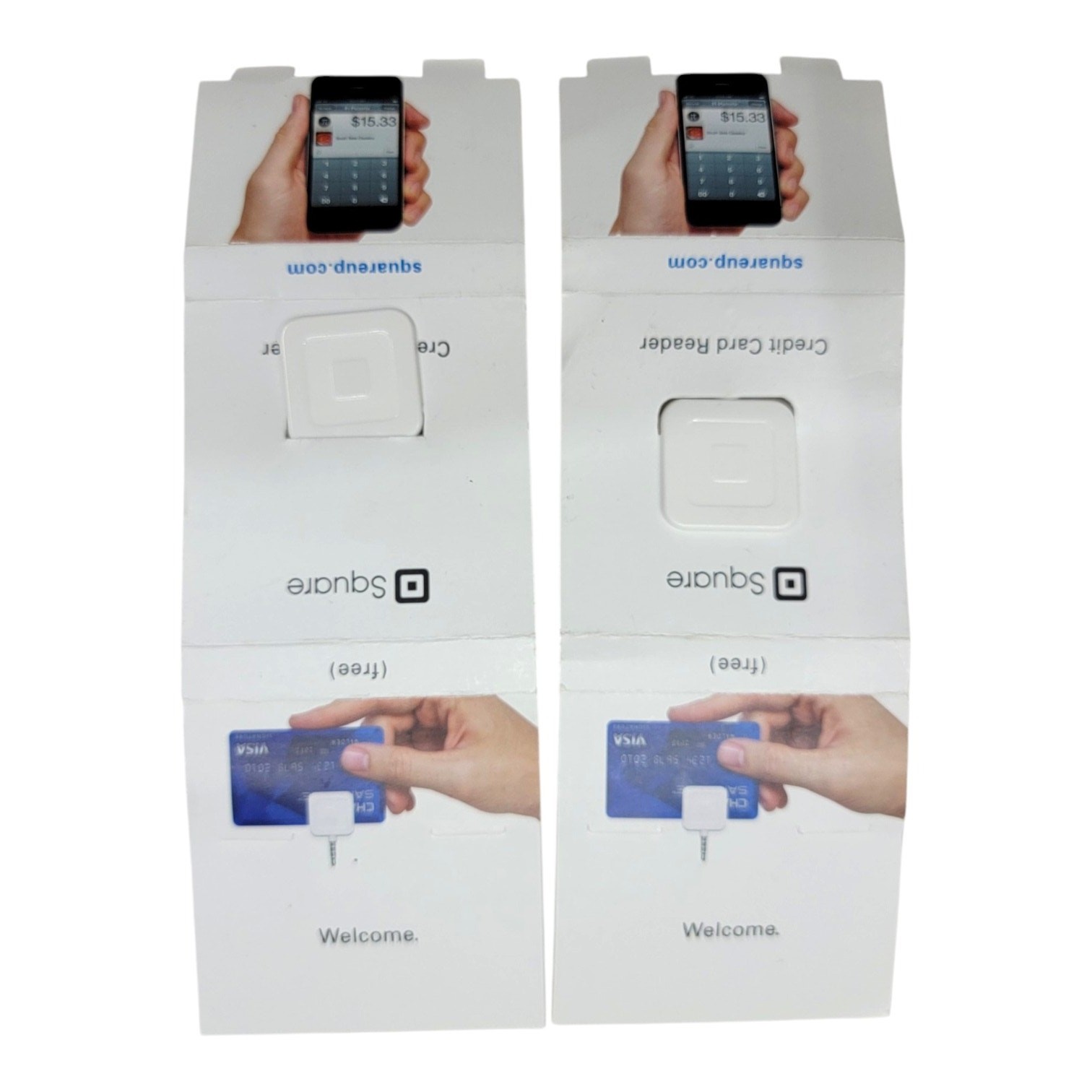 Lot of 2 Square Credit Card Reader 3.5mm Headphone Jack Mobile Swipe Vintage