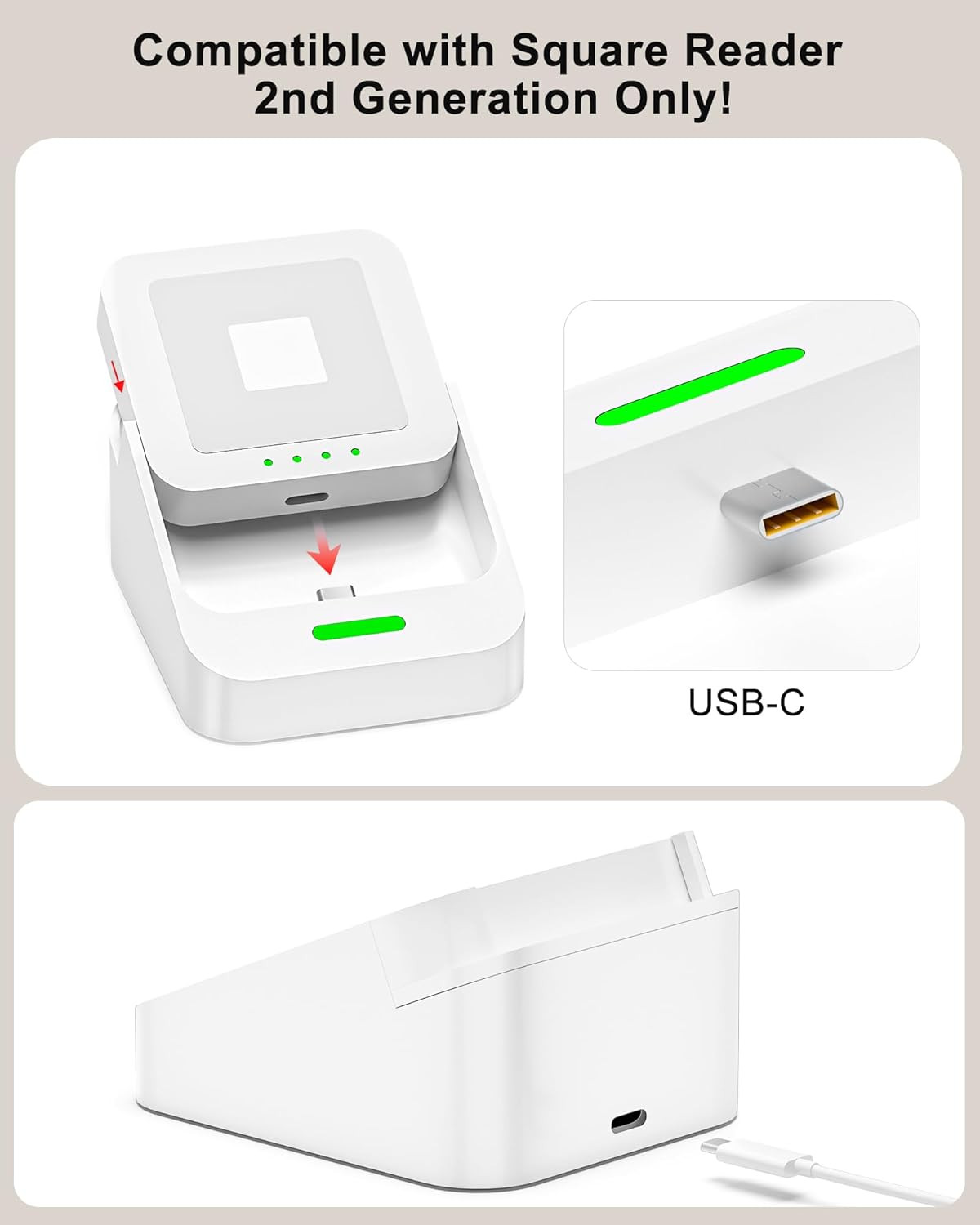 Dock for Square Reader 2Nd Generation, Holder Stand for Square Card Reader 2