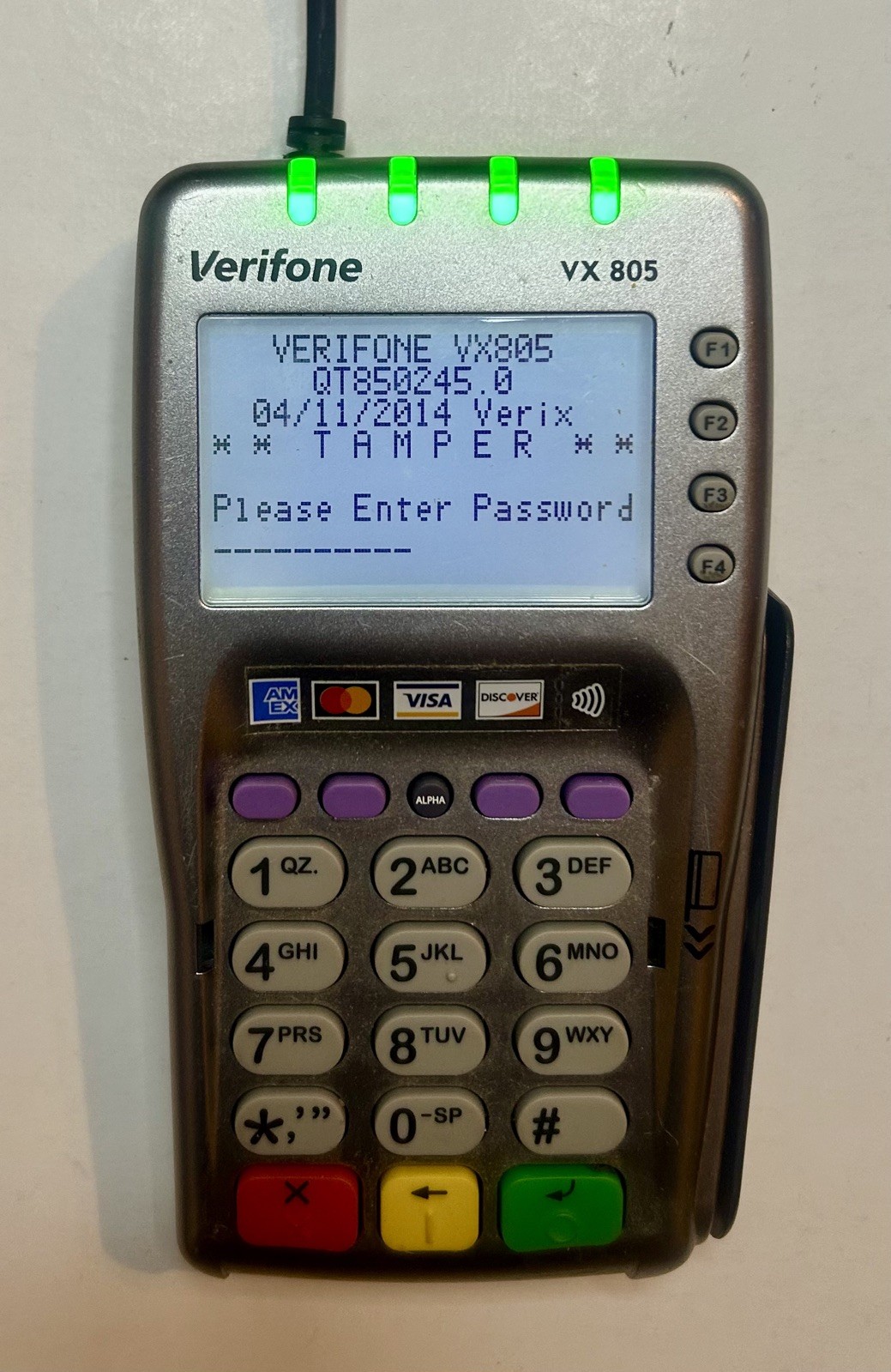2 VeriFone VX805 PIN Pad with EMV Chip Reader Credit Card Machine Works – AS IS