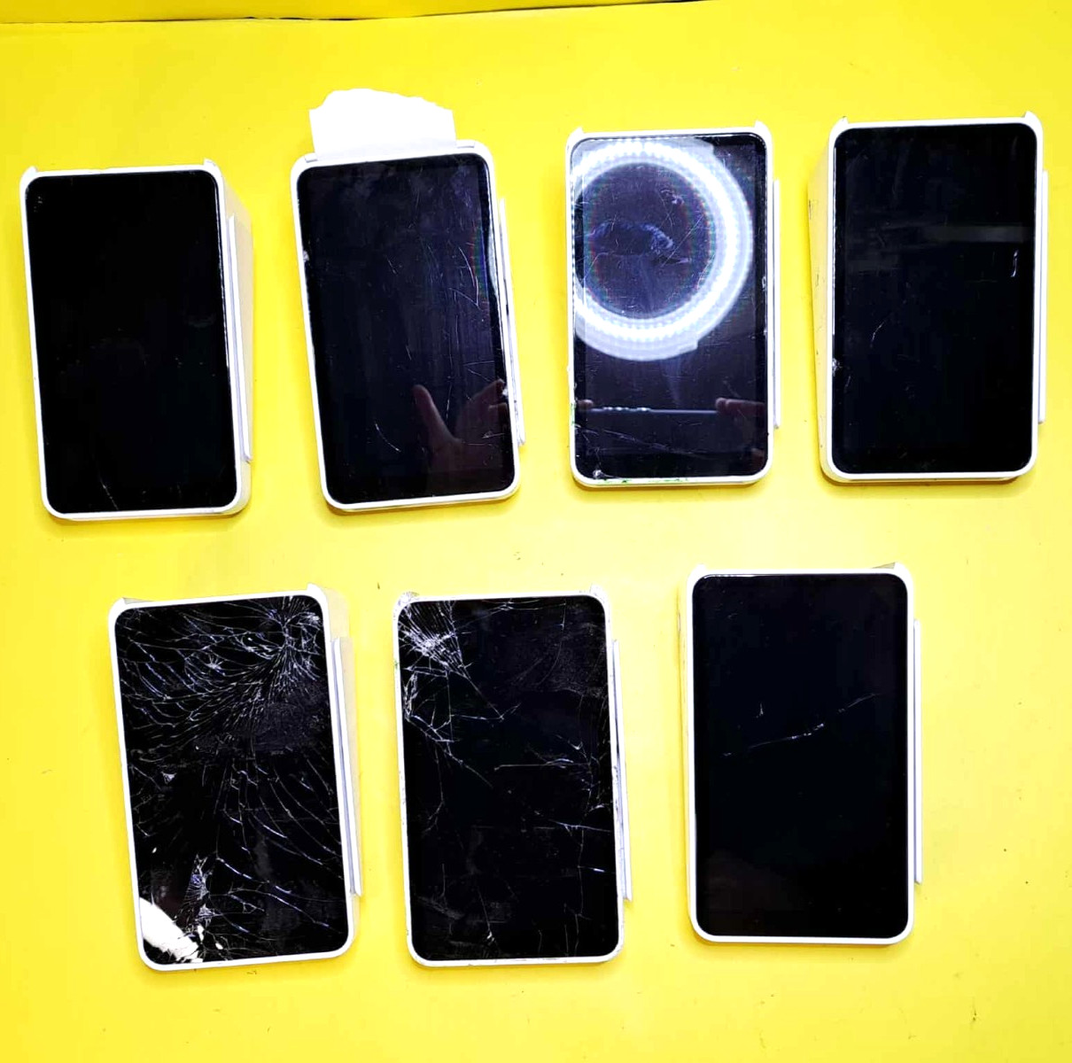 ⚡LOT OF 7x CRACKED SCREENS⚡SQUARE TERMINAL SPD2-01-A POS CARD READER ALL-IN-ONE⚡