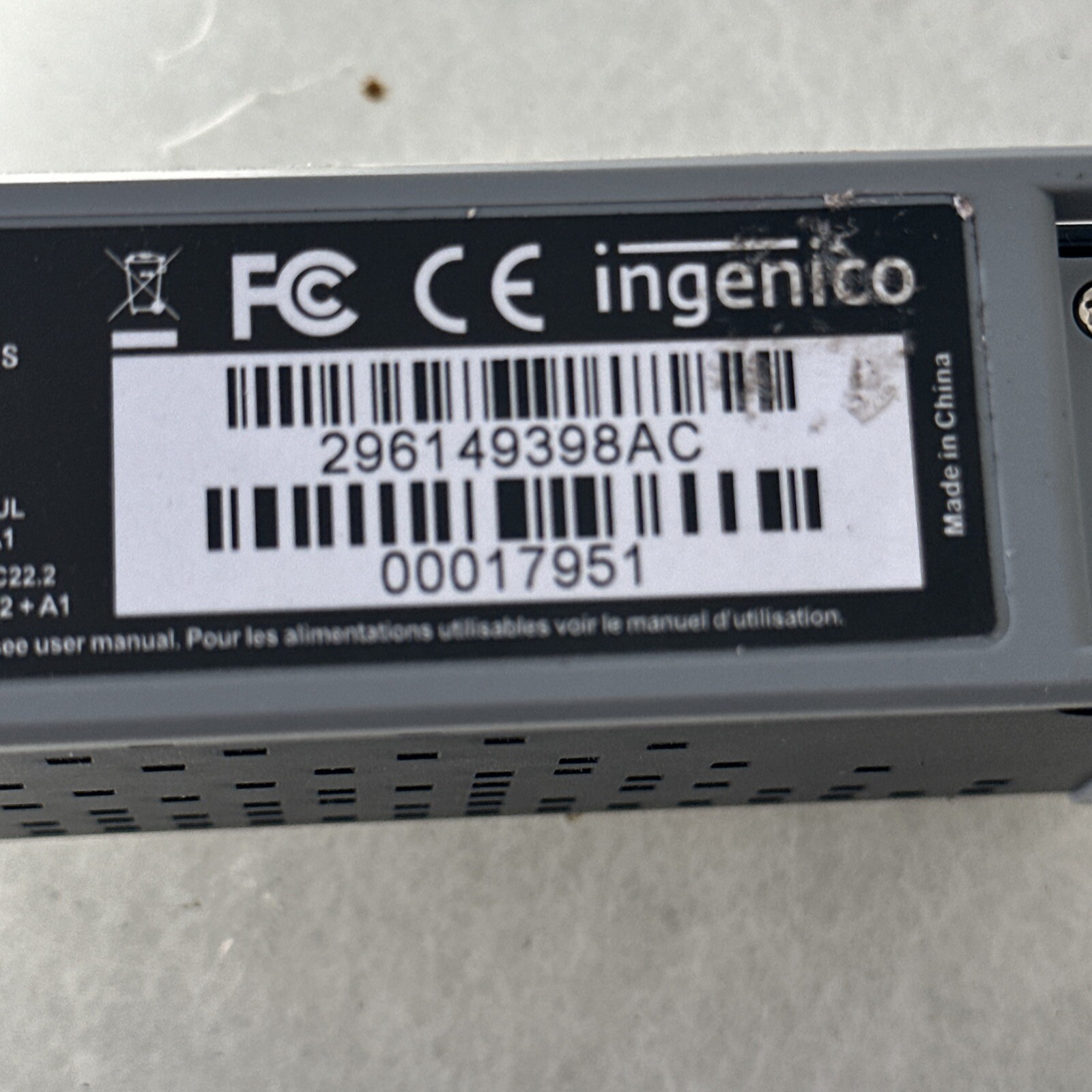 Ingenico ComBox POS Terminal Device 296149398AC