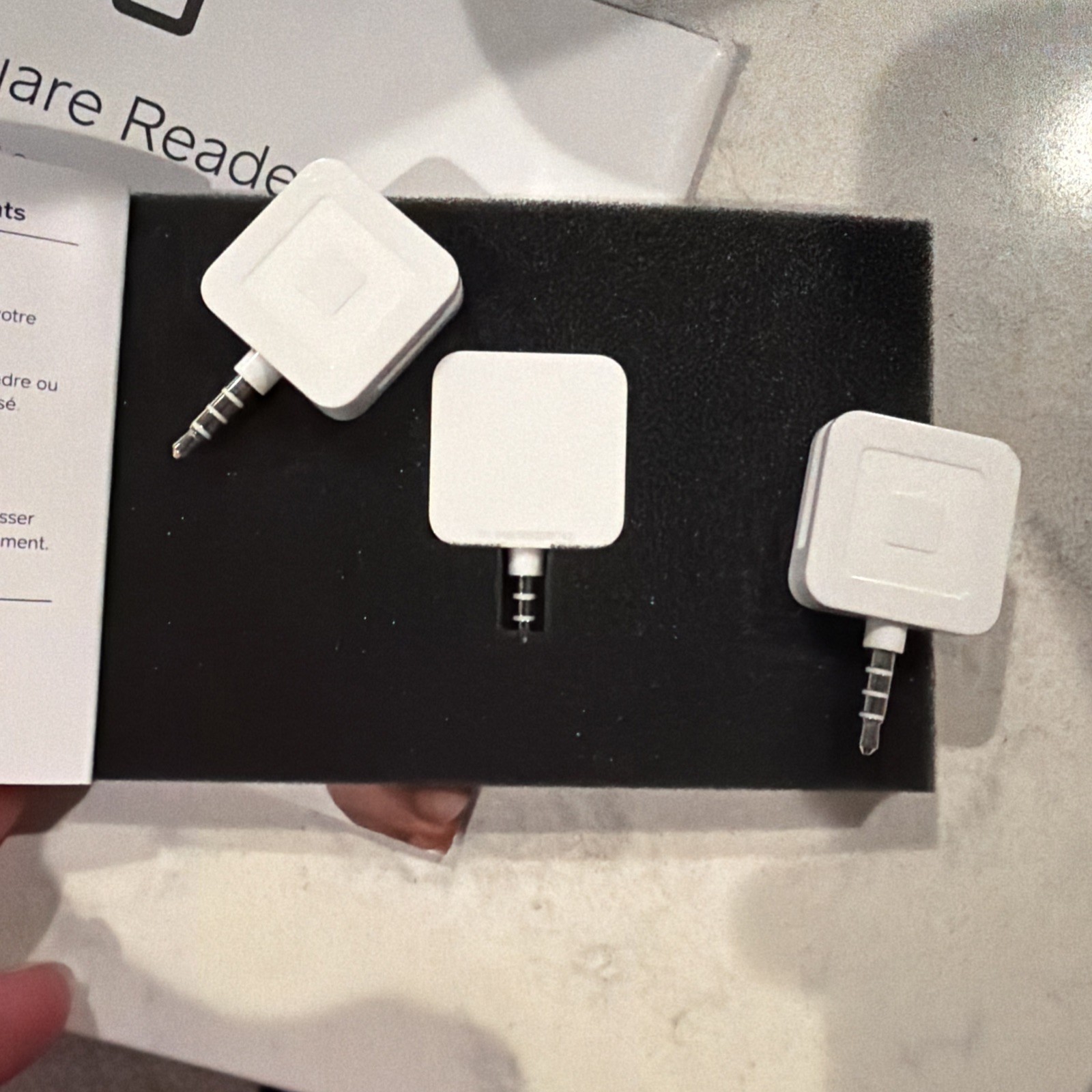 Lot of 3 Square Card Reader for Magstripe with 3.5mm Aux Jack Untested